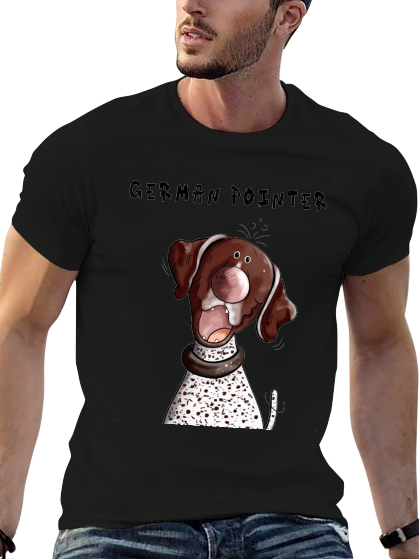 German Pointer Dog Cartoon Graphic Tee