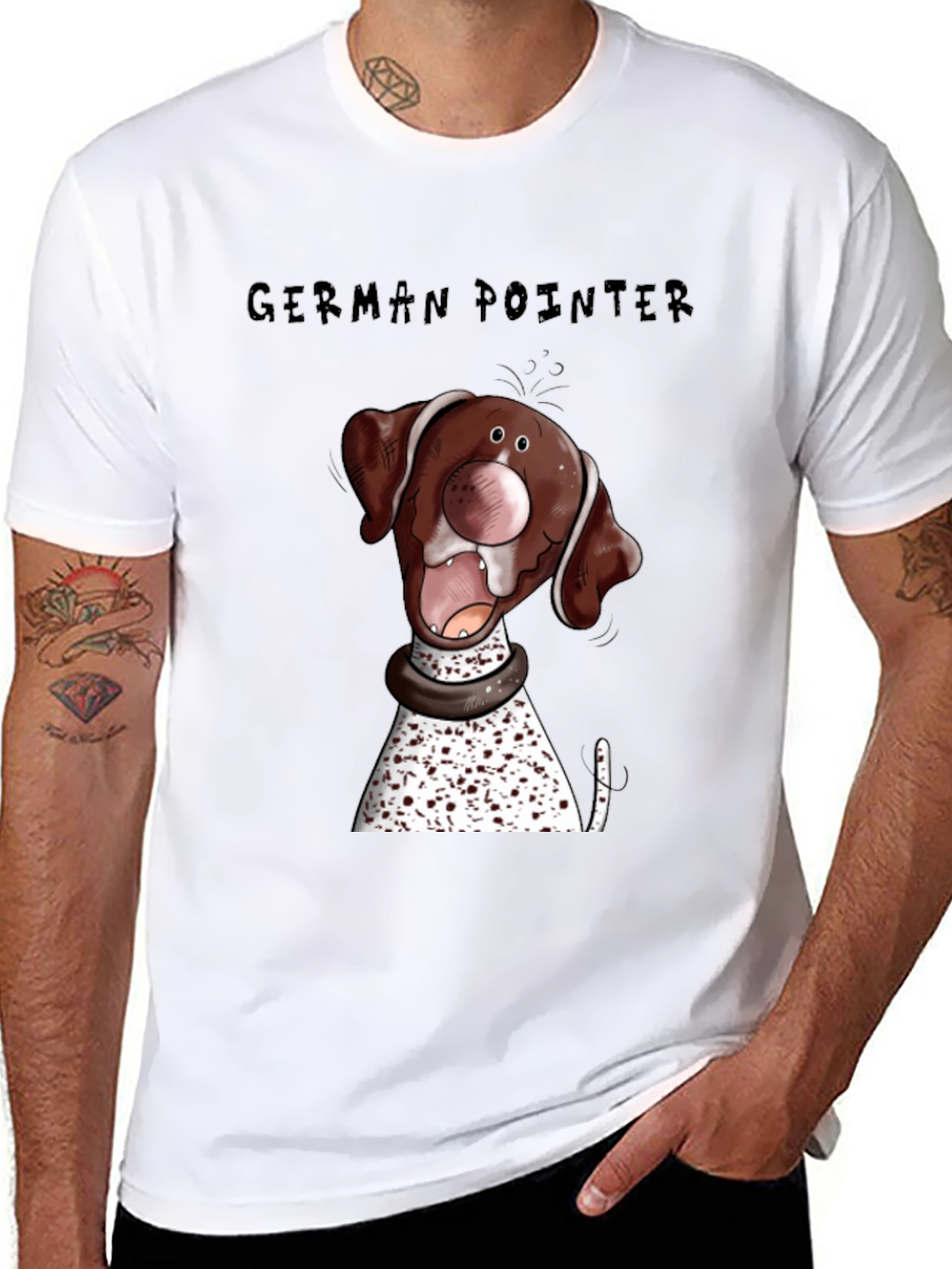 German Pointer Dog Cartoon Graphic Tee
