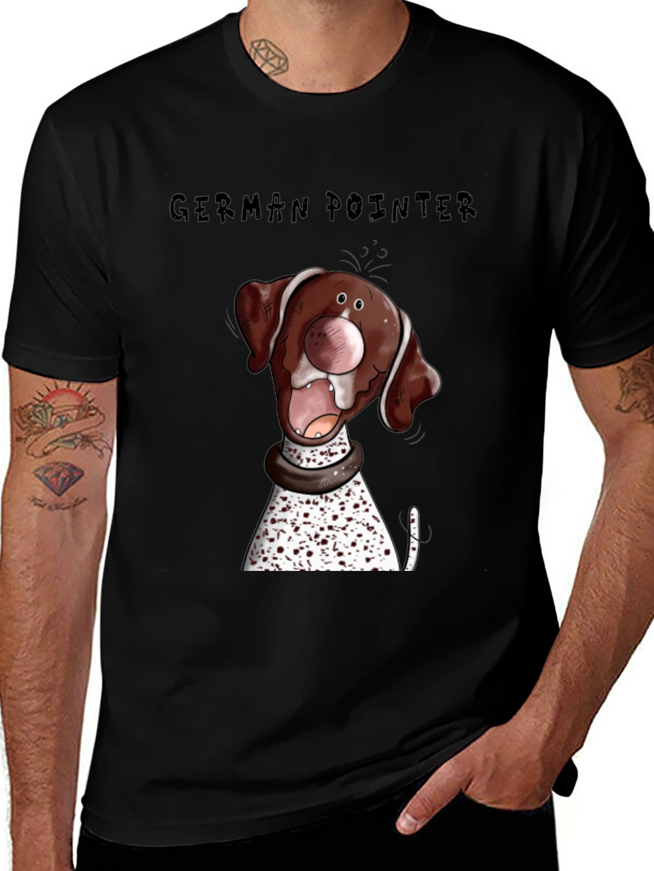 German Pointer Dog Cartoon Graphic Tee