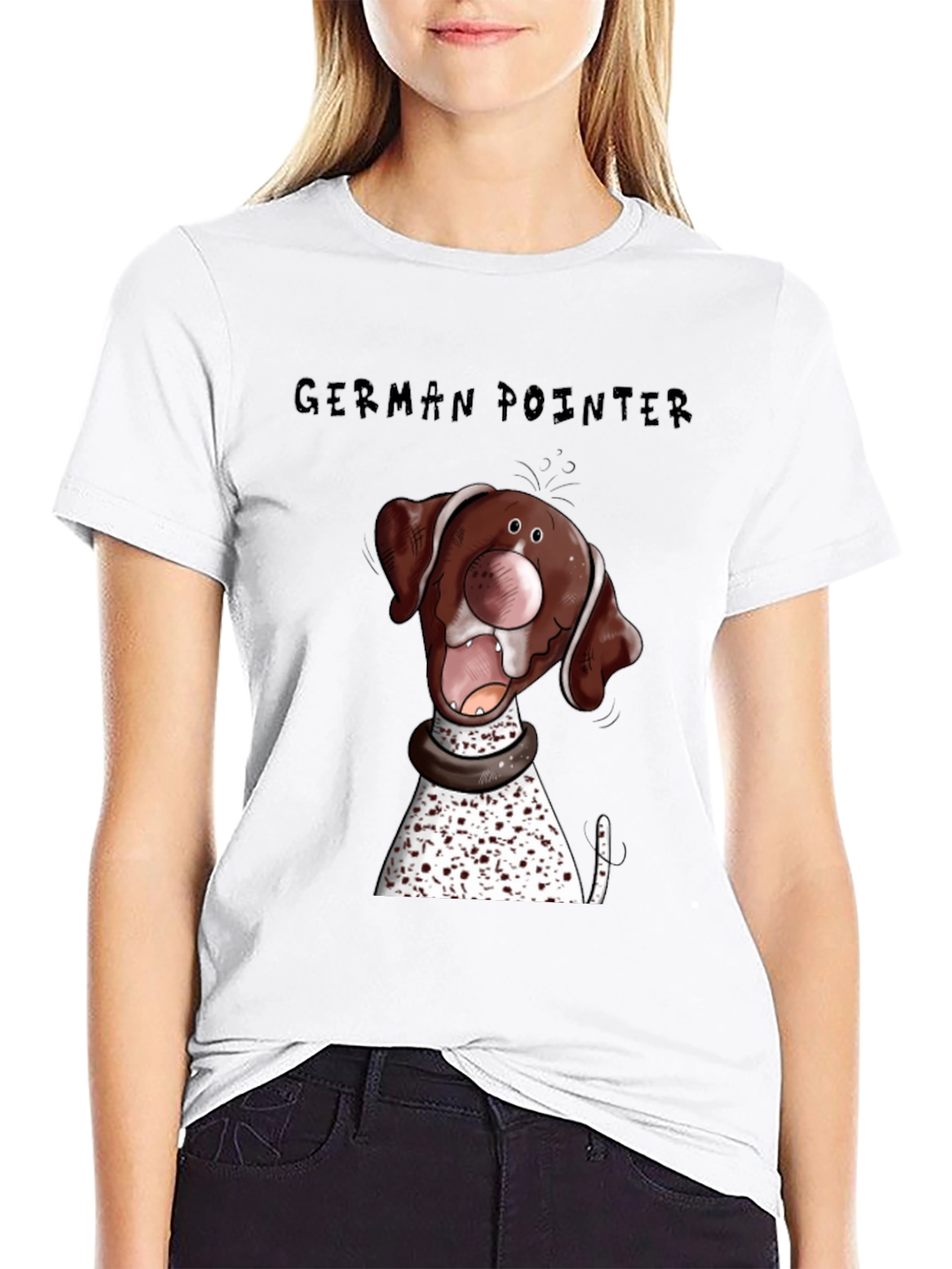 German Pointer Dog Cartoon Graphic Tee