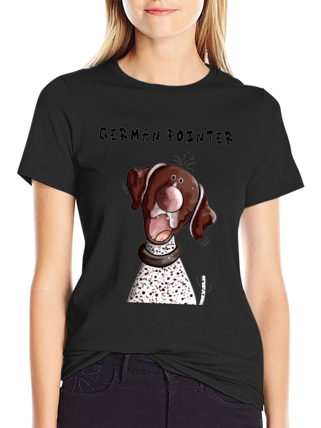 German Pointer Dog Cartoon Graphic Tee