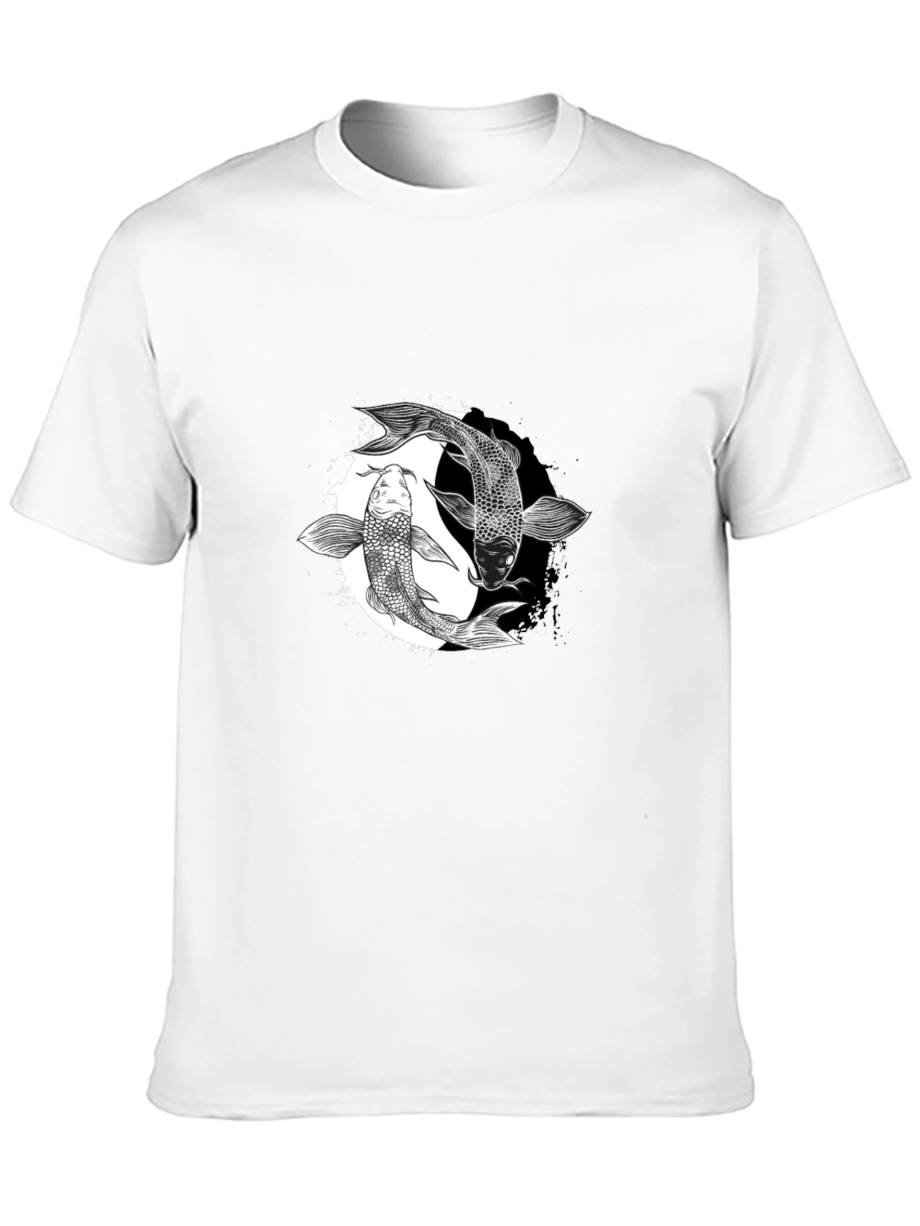 Yin Yang Koi Fish Graphic Tee - Black