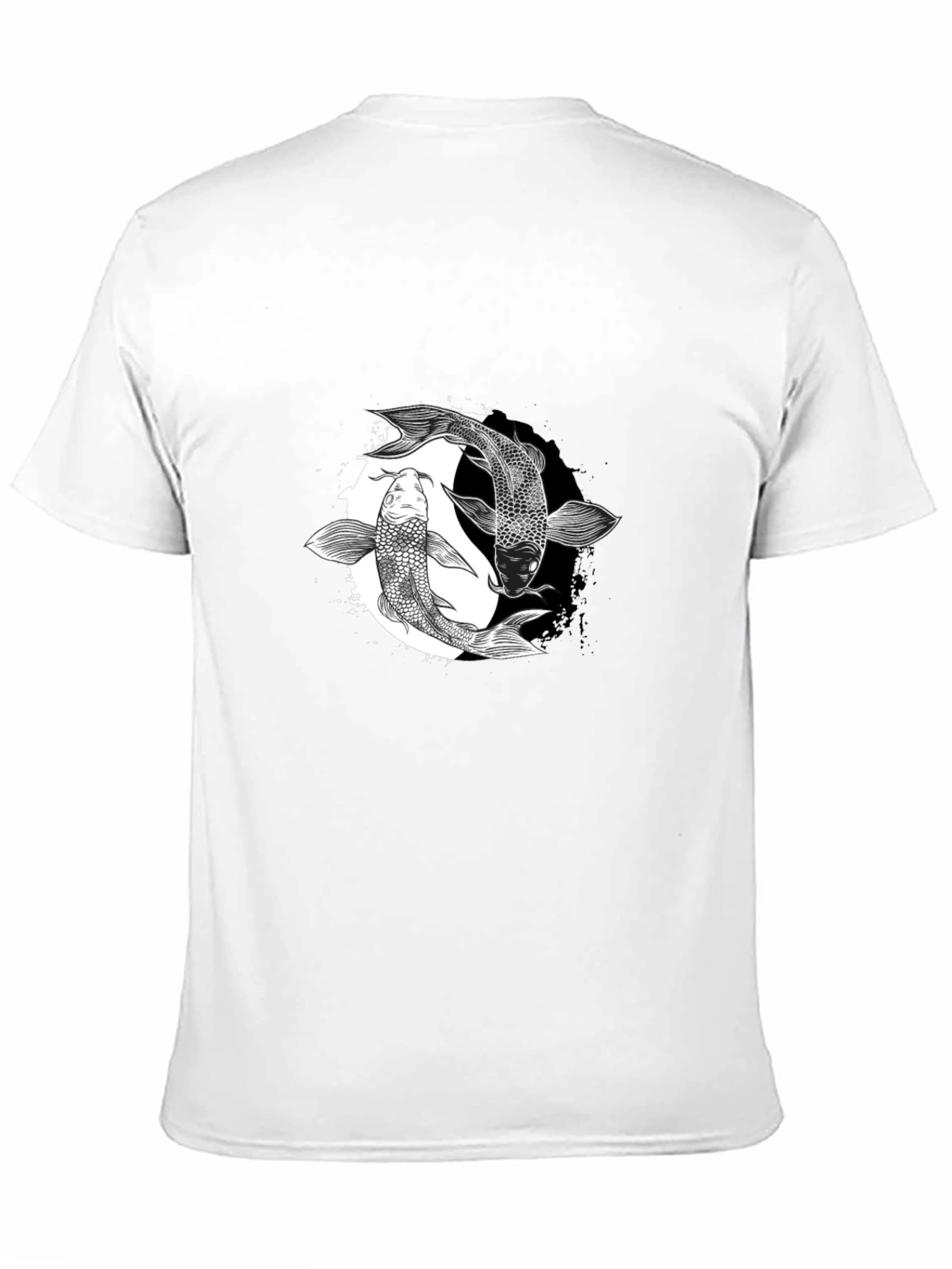Yin Yang Koi Fish Graphic Tee - Black