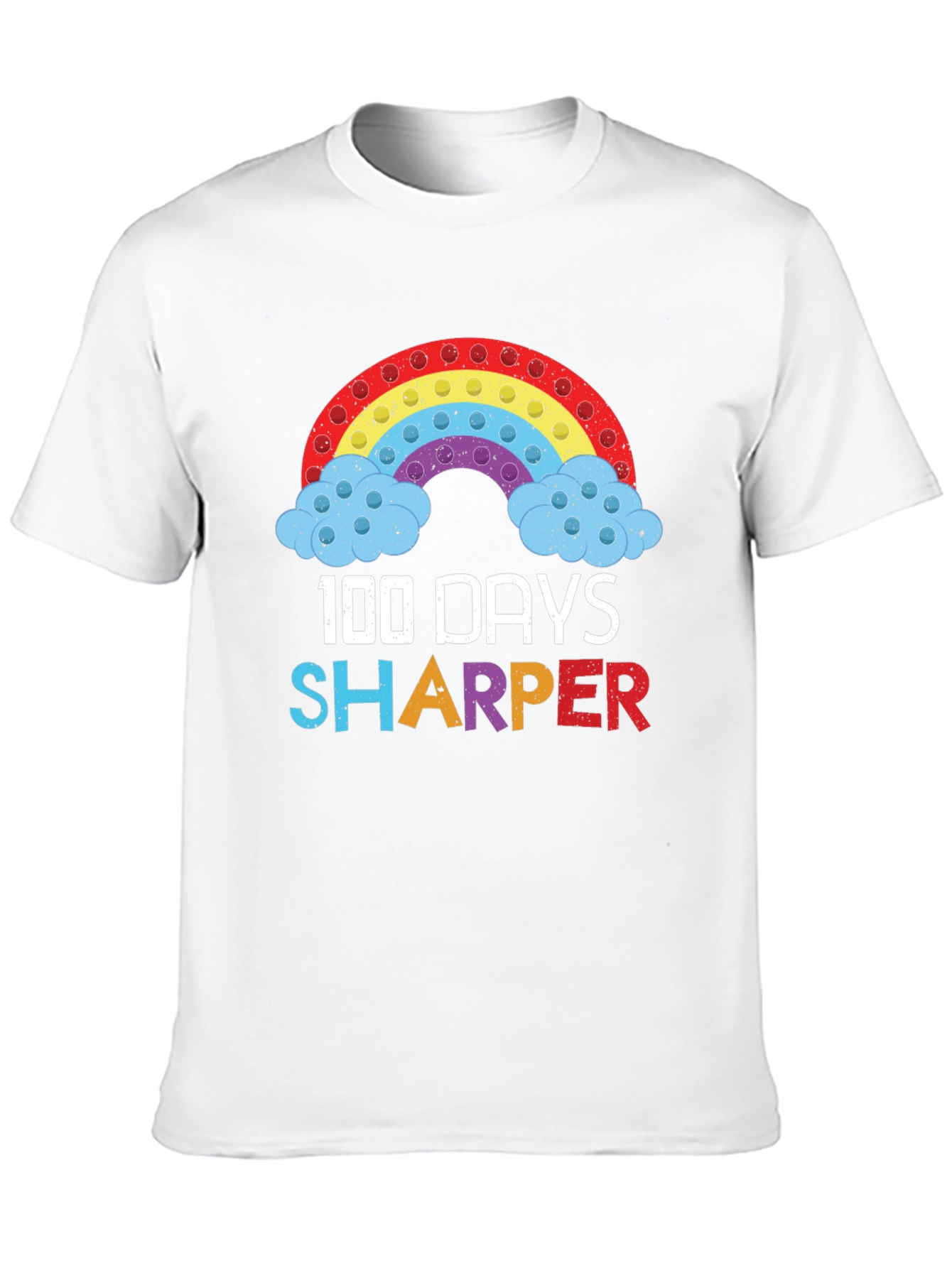 100 Days Sharper T-Shirt Rainbow Pop-It Design