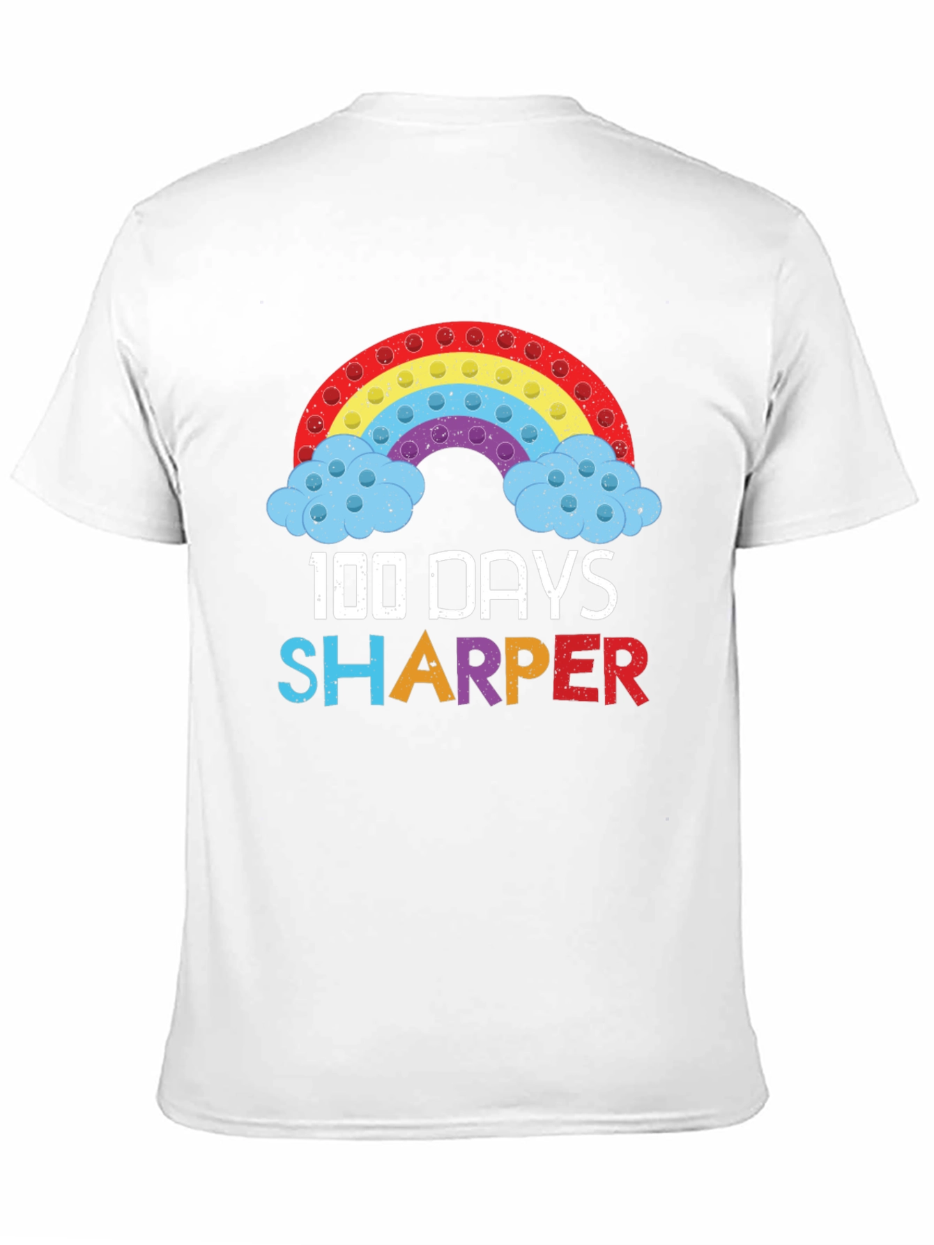 100 Days Sharper T-Shirt Rainbow Pop-It Design