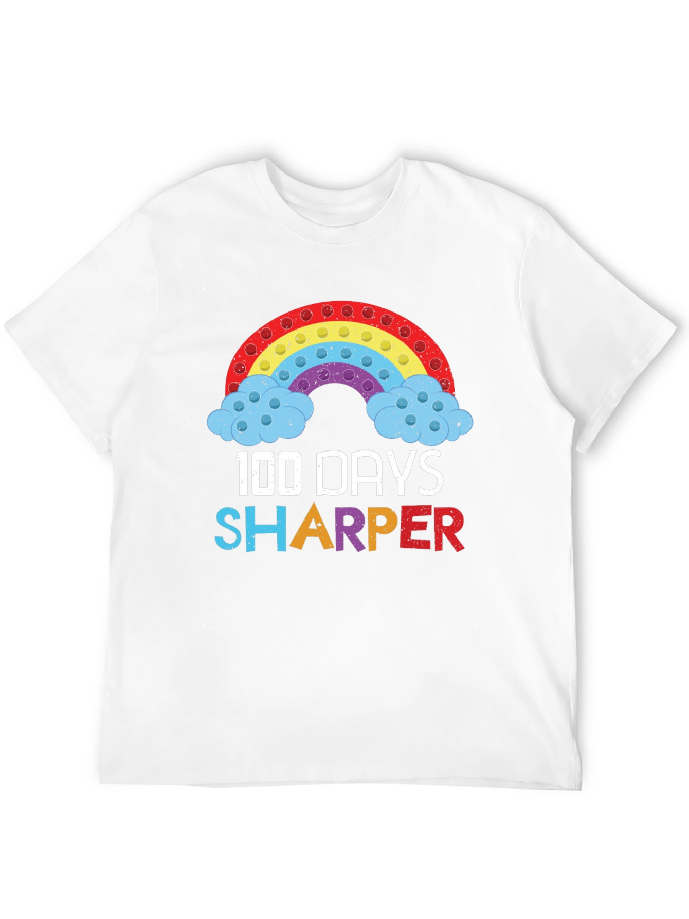 100 Days Sharper T-Shirt Rainbow Pop-It Design