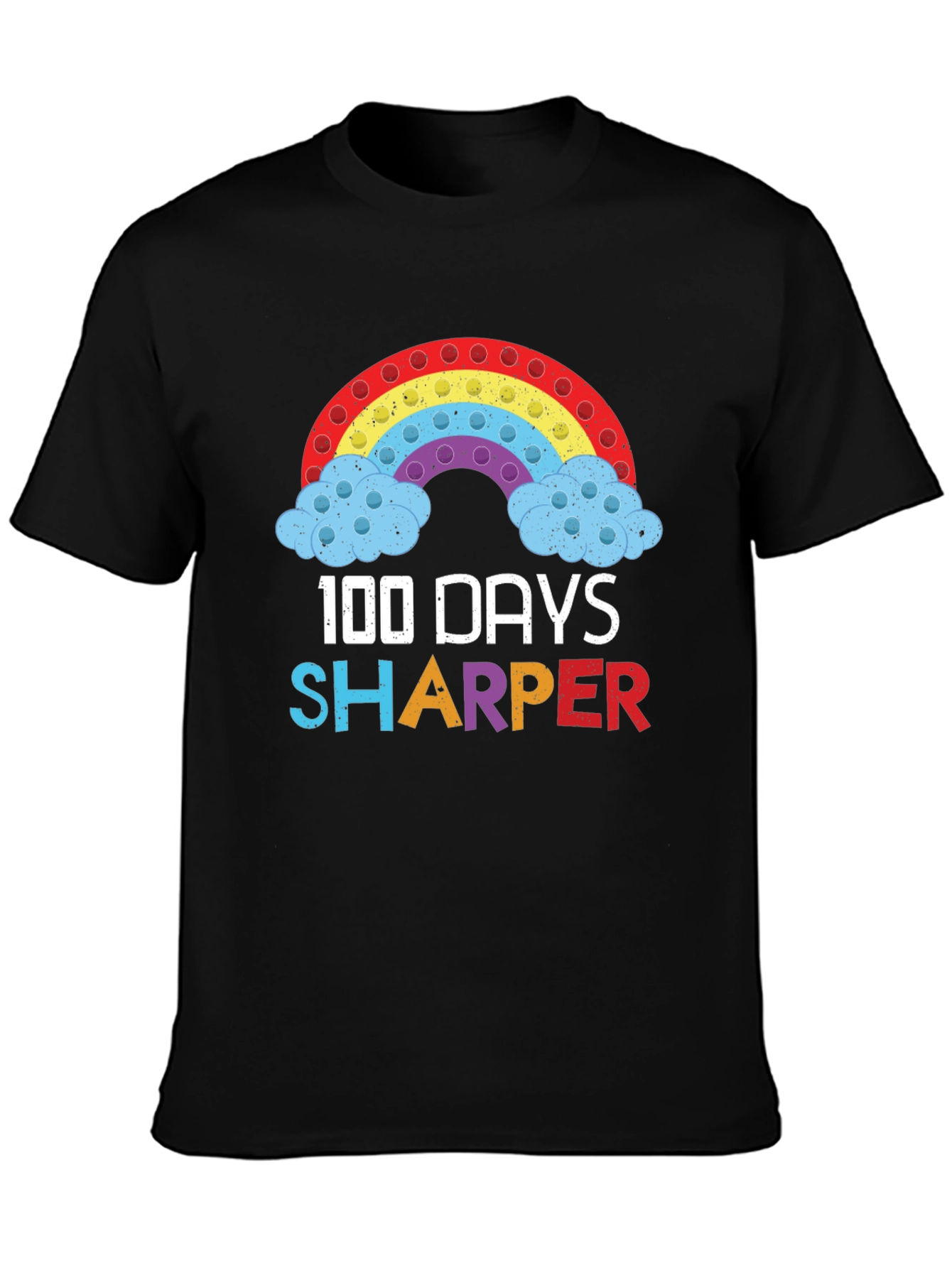100 Days Sharper T-Shirt Rainbow Pop-It Design