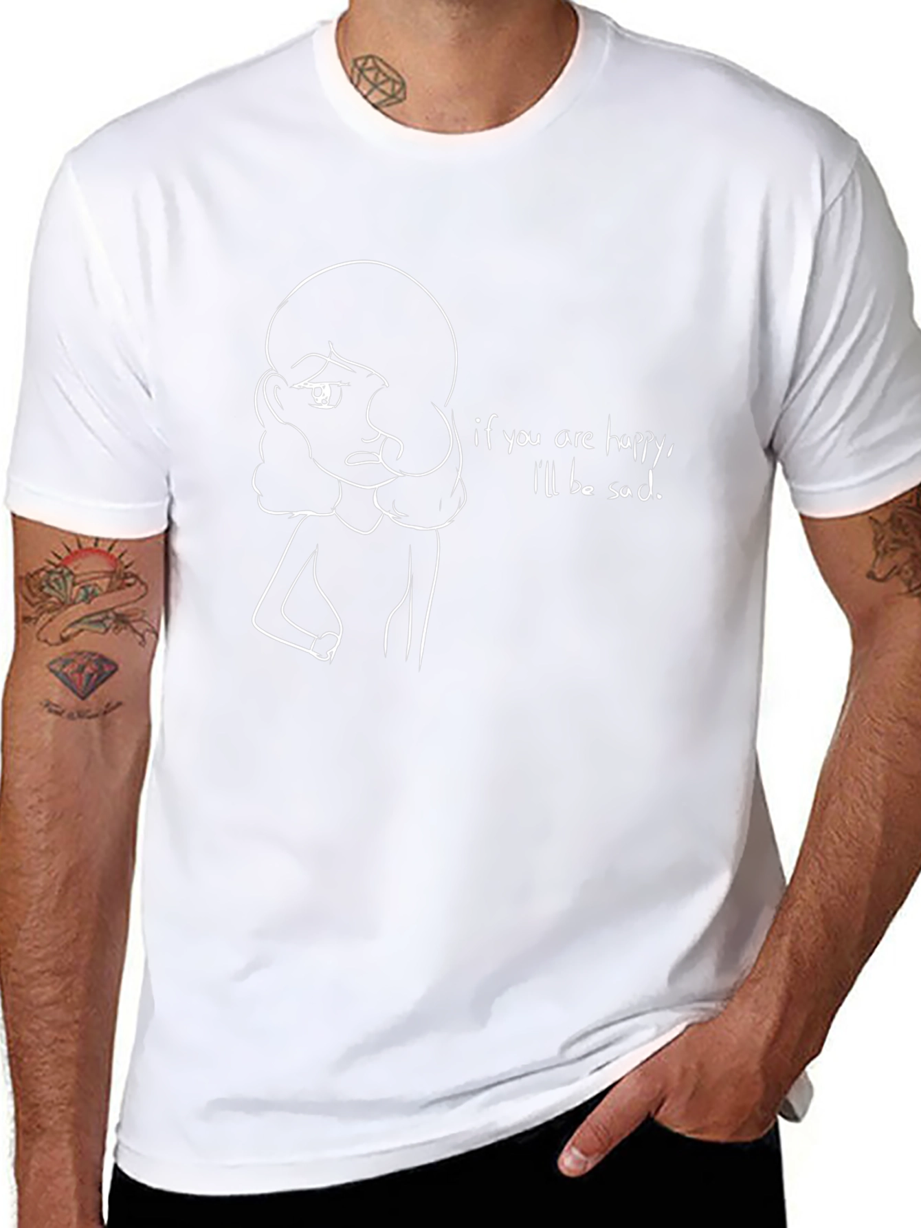 Sad Girl T-Shirt - Unique Graphic Tee
