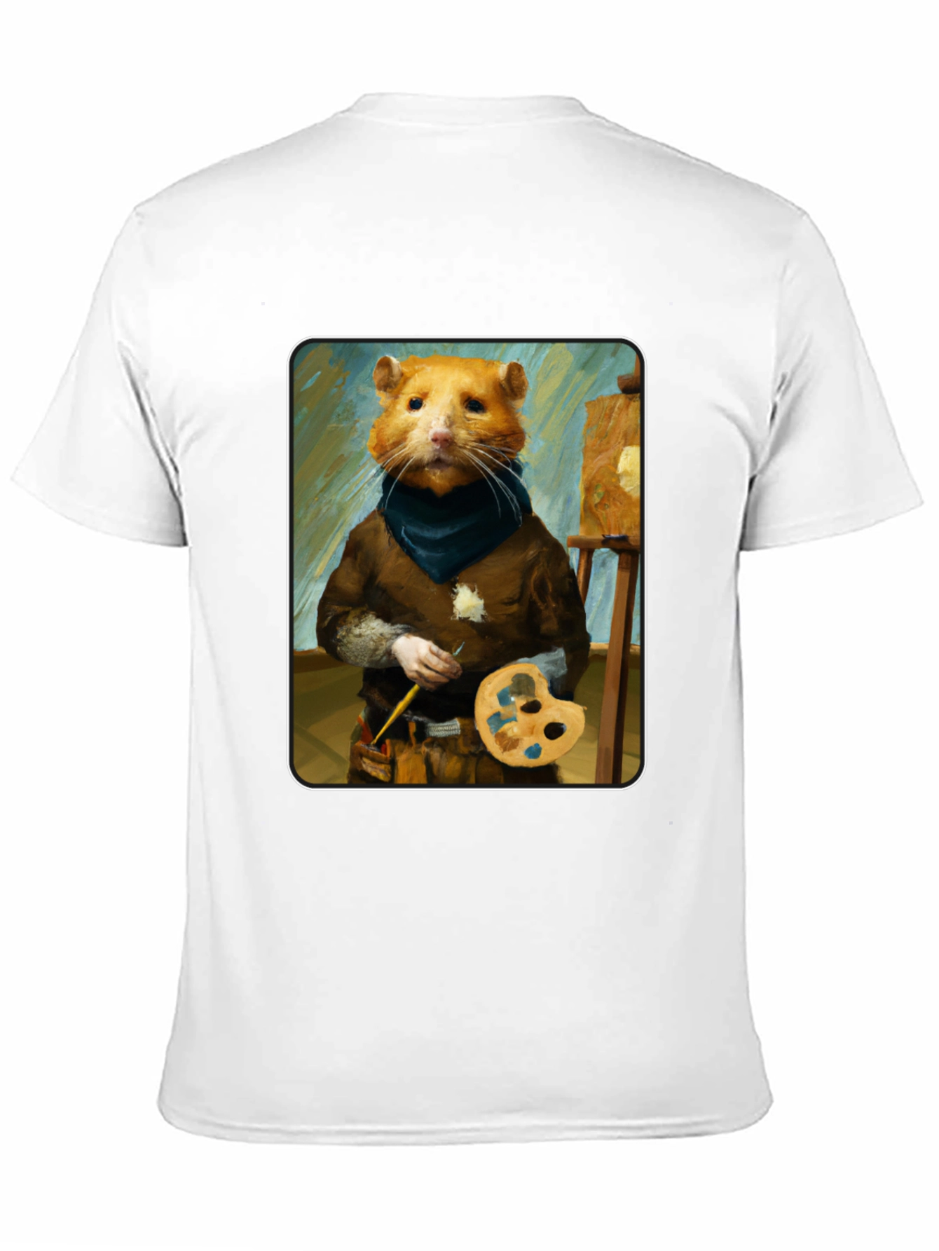 Hamster Painter T-Shirt - Artistic Novelty Tee