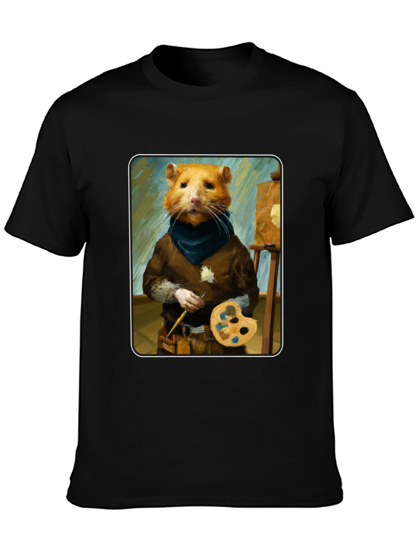 Hamster Painter T-Shirt - Artistic Novelty Tee