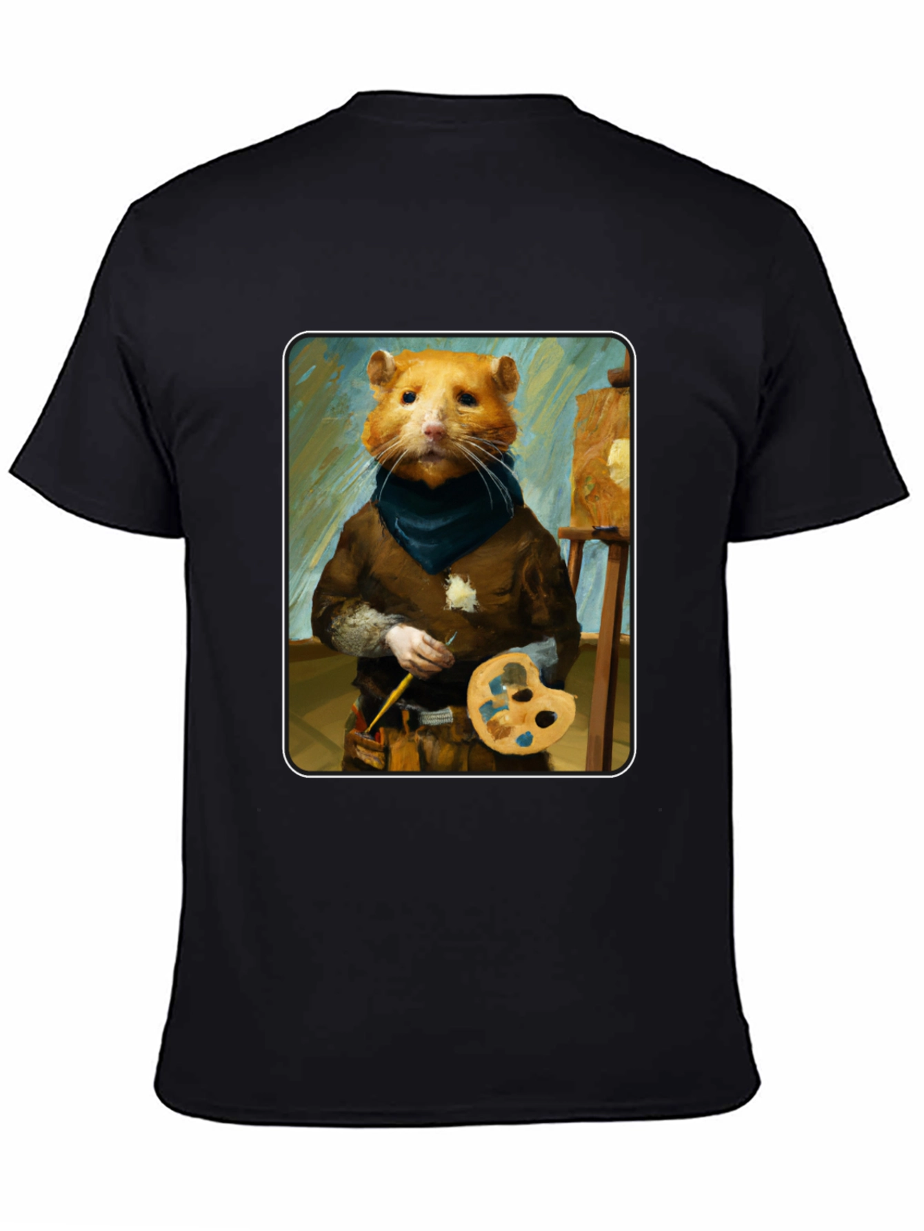 Hamster Painter T-Shirt - Artistic Novelty Tee
