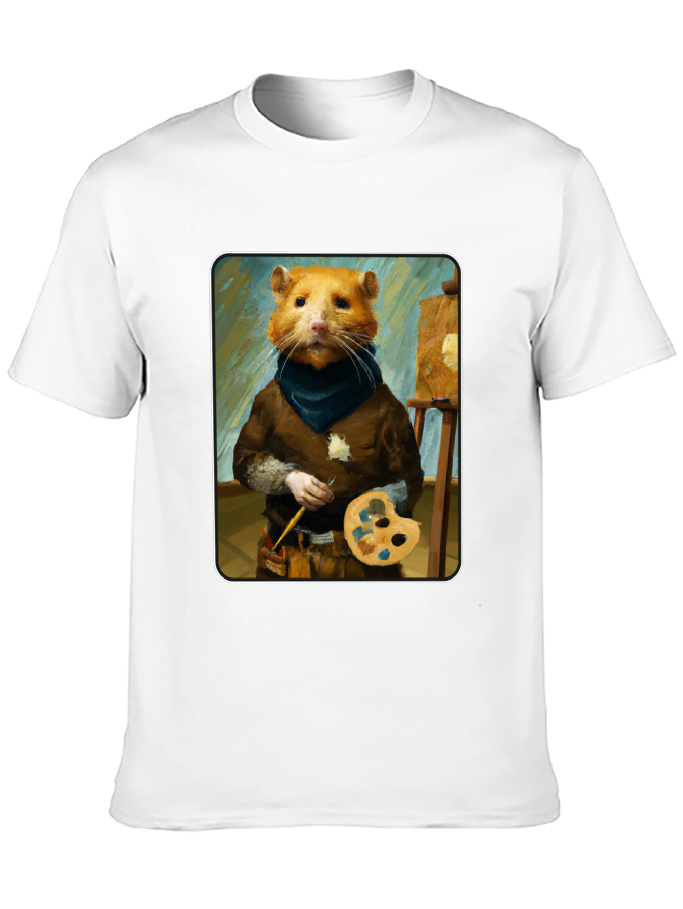 Hamster Painter T-Shirt - Artistic Novelty Tee