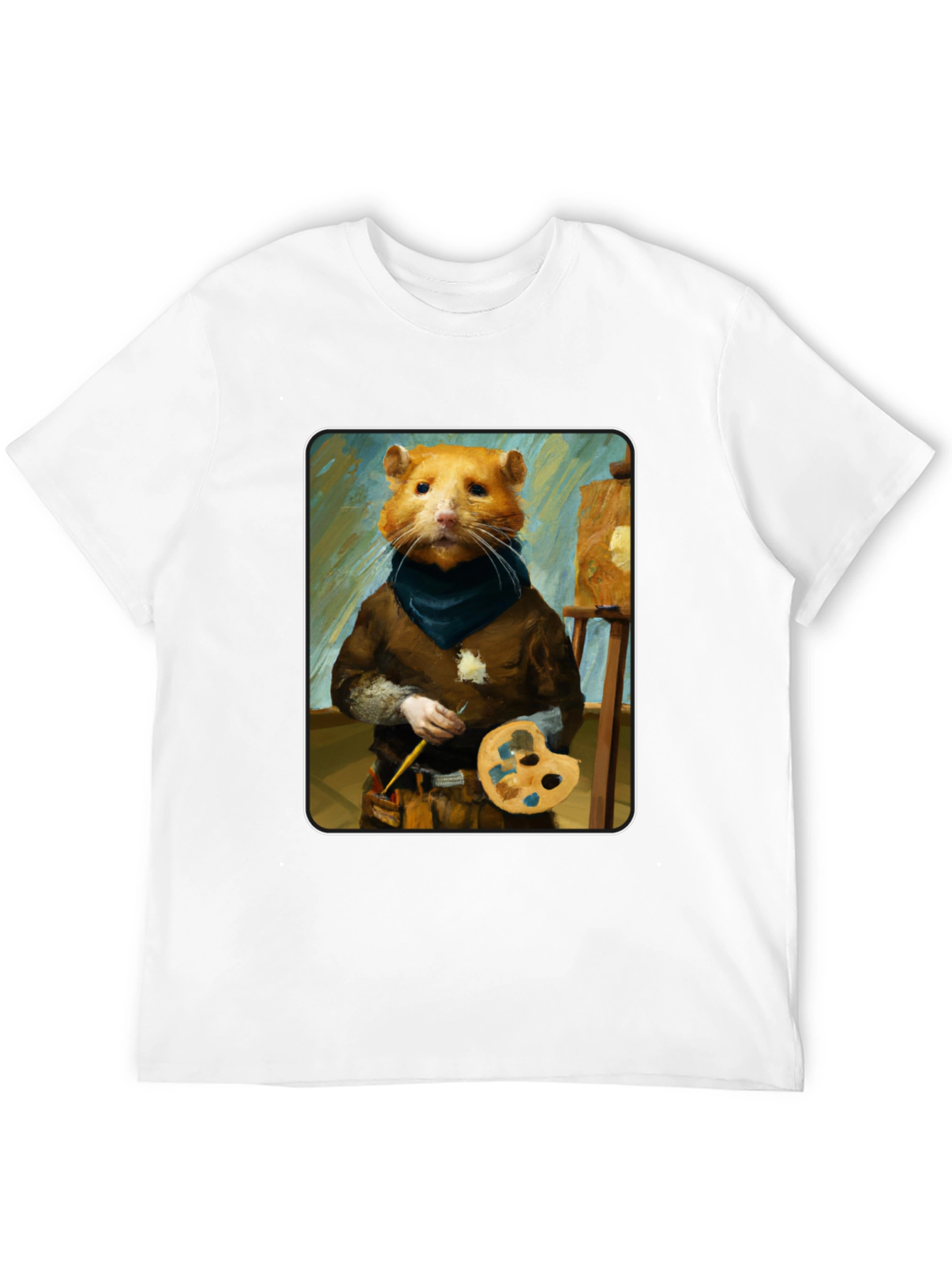 Hamster Painter T-Shirt - Artistic Novelty Tee