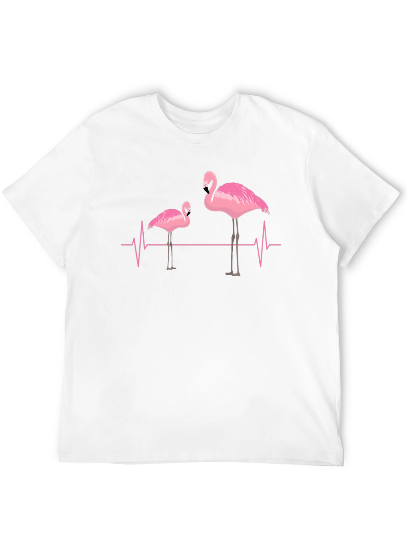 Flamingo Heartbeat Graphic Tee - Unique Design