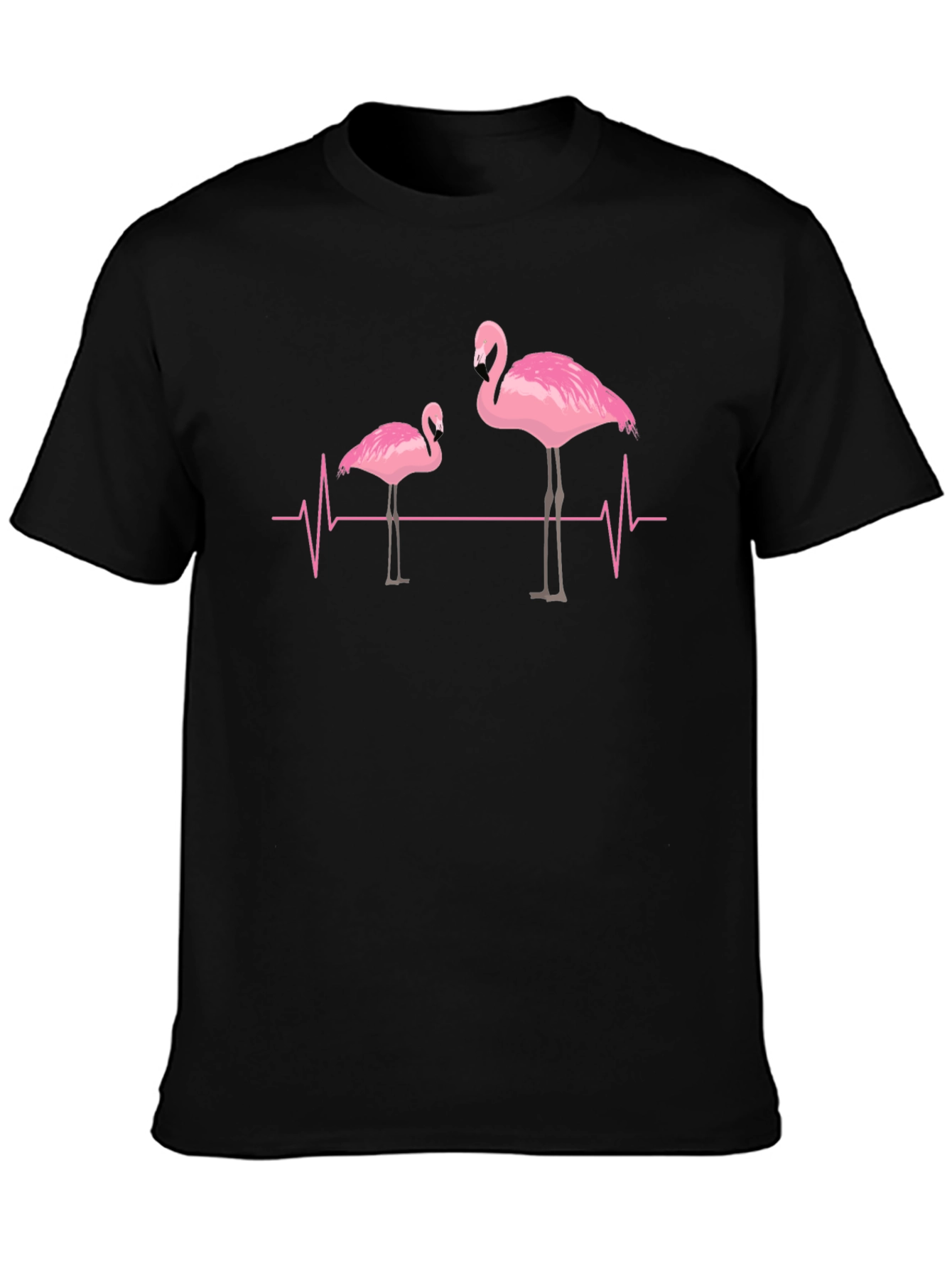 Flamingo Heartbeat Graphic Tee - Unique Design