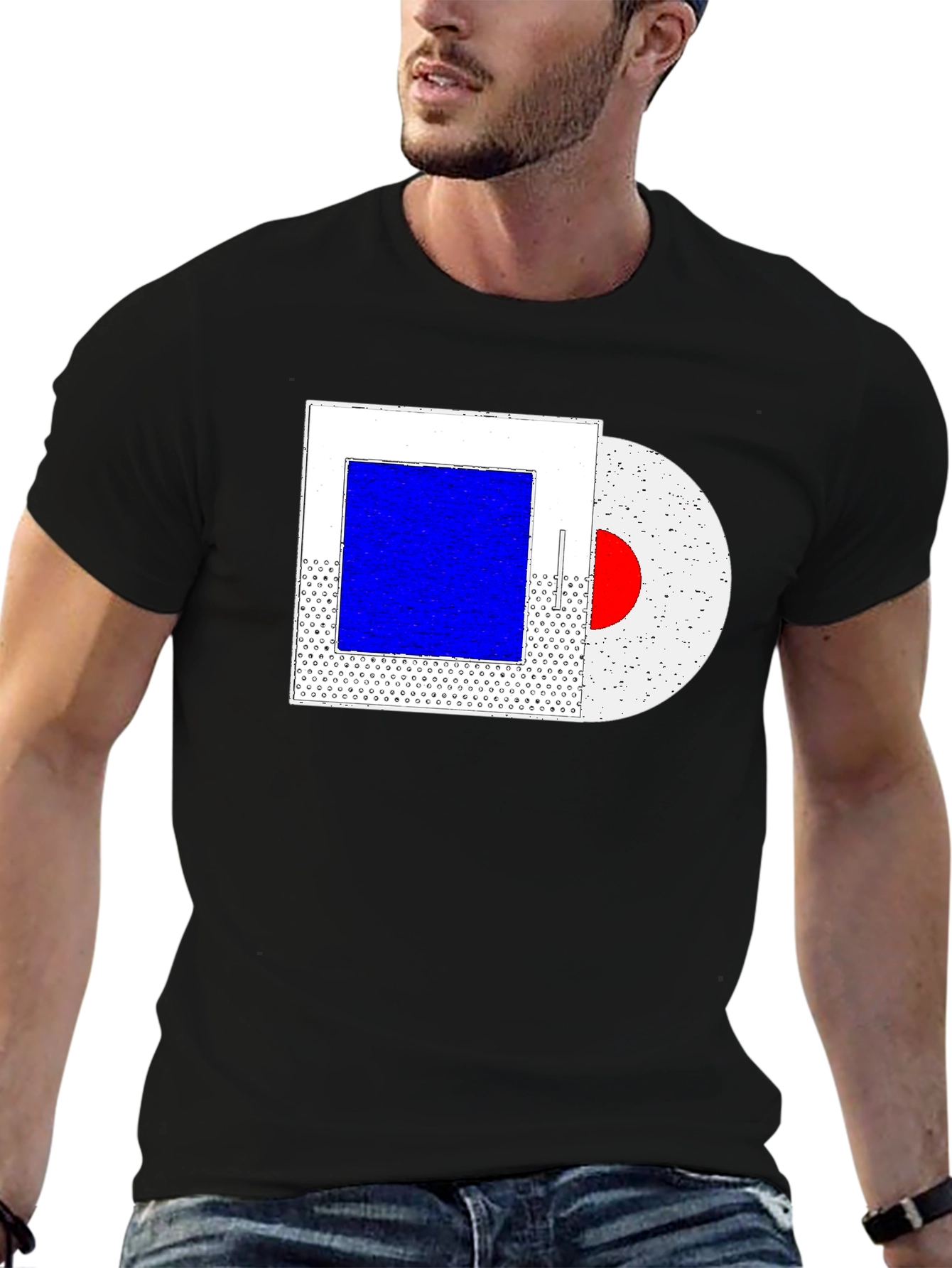 Abstract Art Graphic Tee - Trendy Black T-Shirt