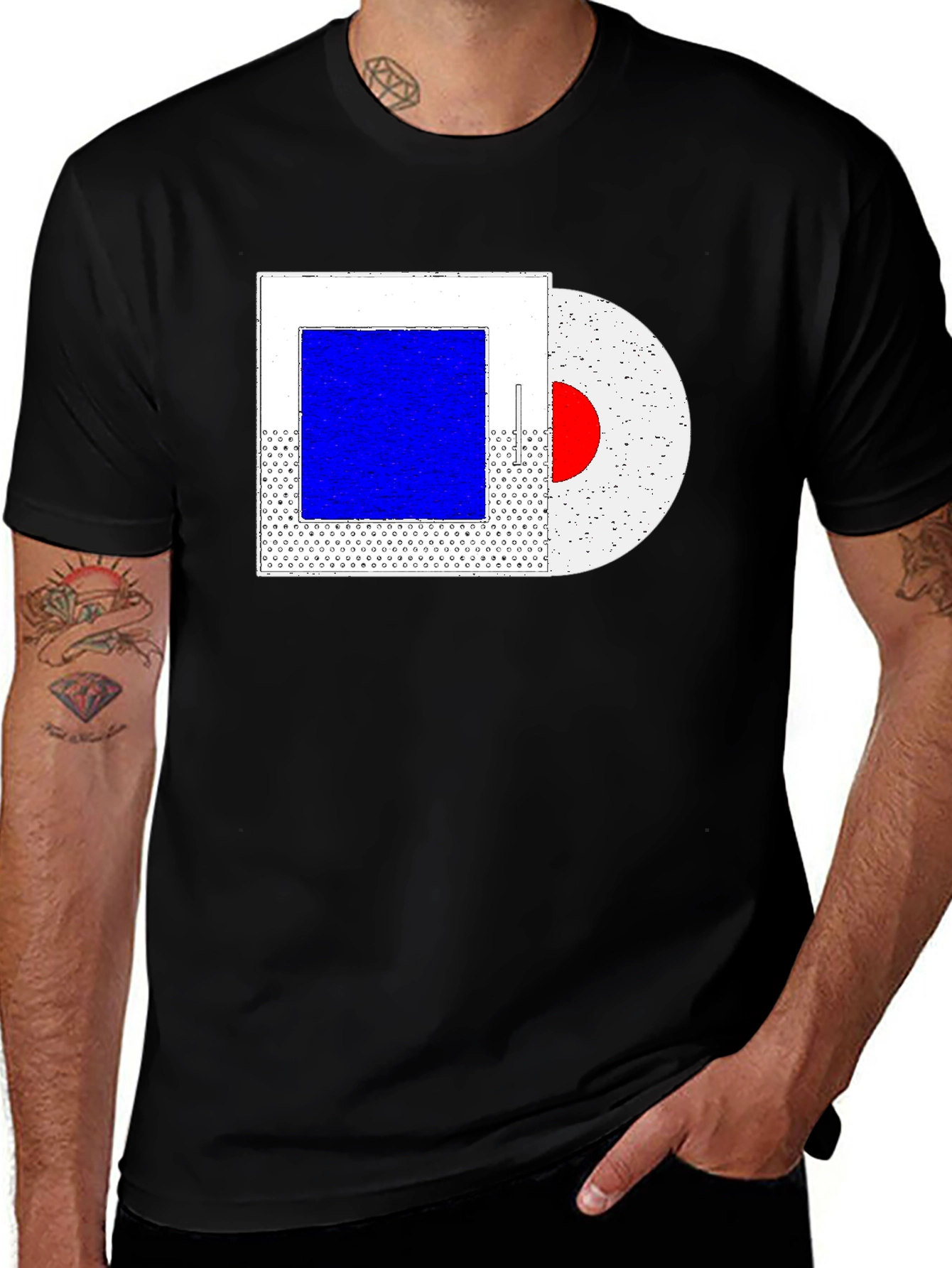 Abstract Art Graphic Tee - Trendy Black T-Shirt