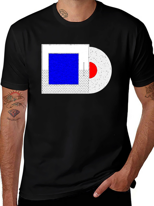 Abstract Art Graphic Tee - Trendy Black T-Shirt