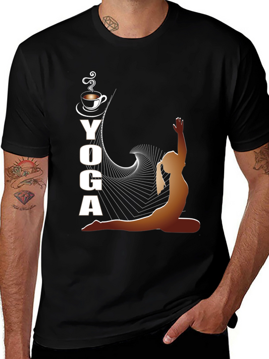Yoga and Coffee Black T-Shirt