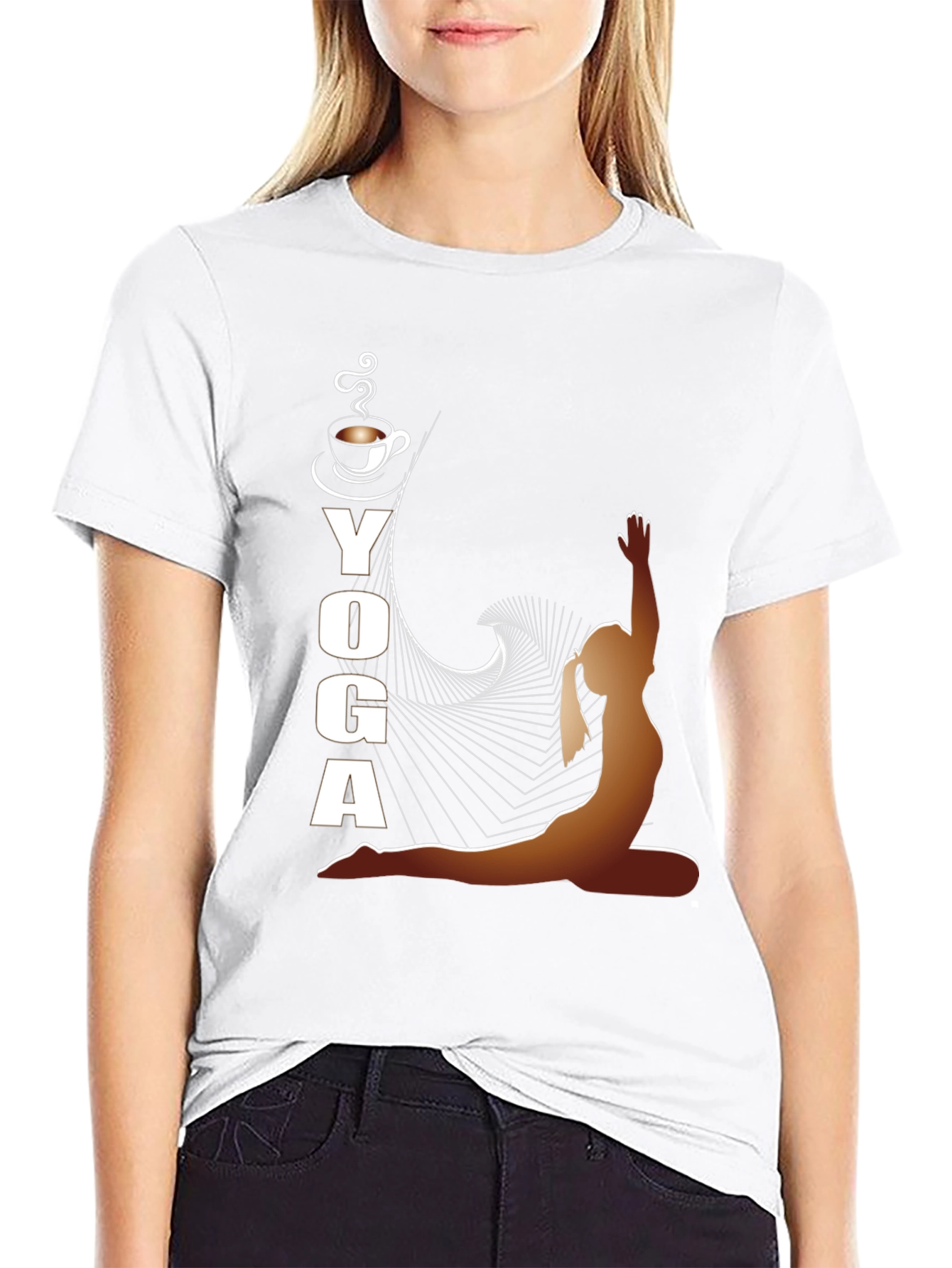 Yoga and Coffee Black T-Shirt