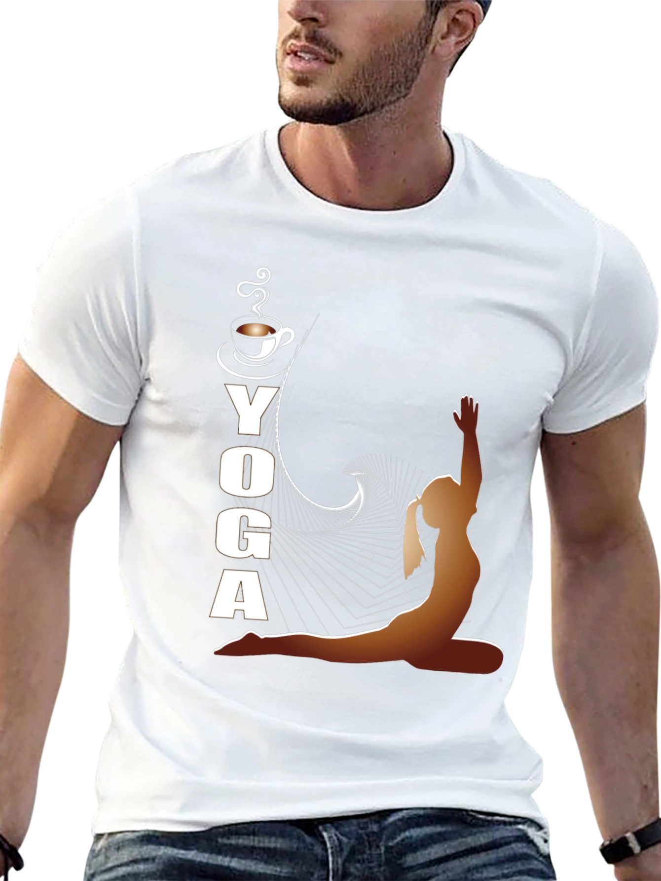 Yoga and Coffee Black T-Shirt
