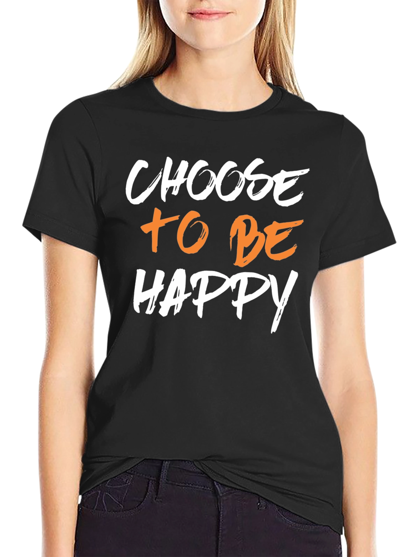 Choose to be Happy Graphic Tee - Black