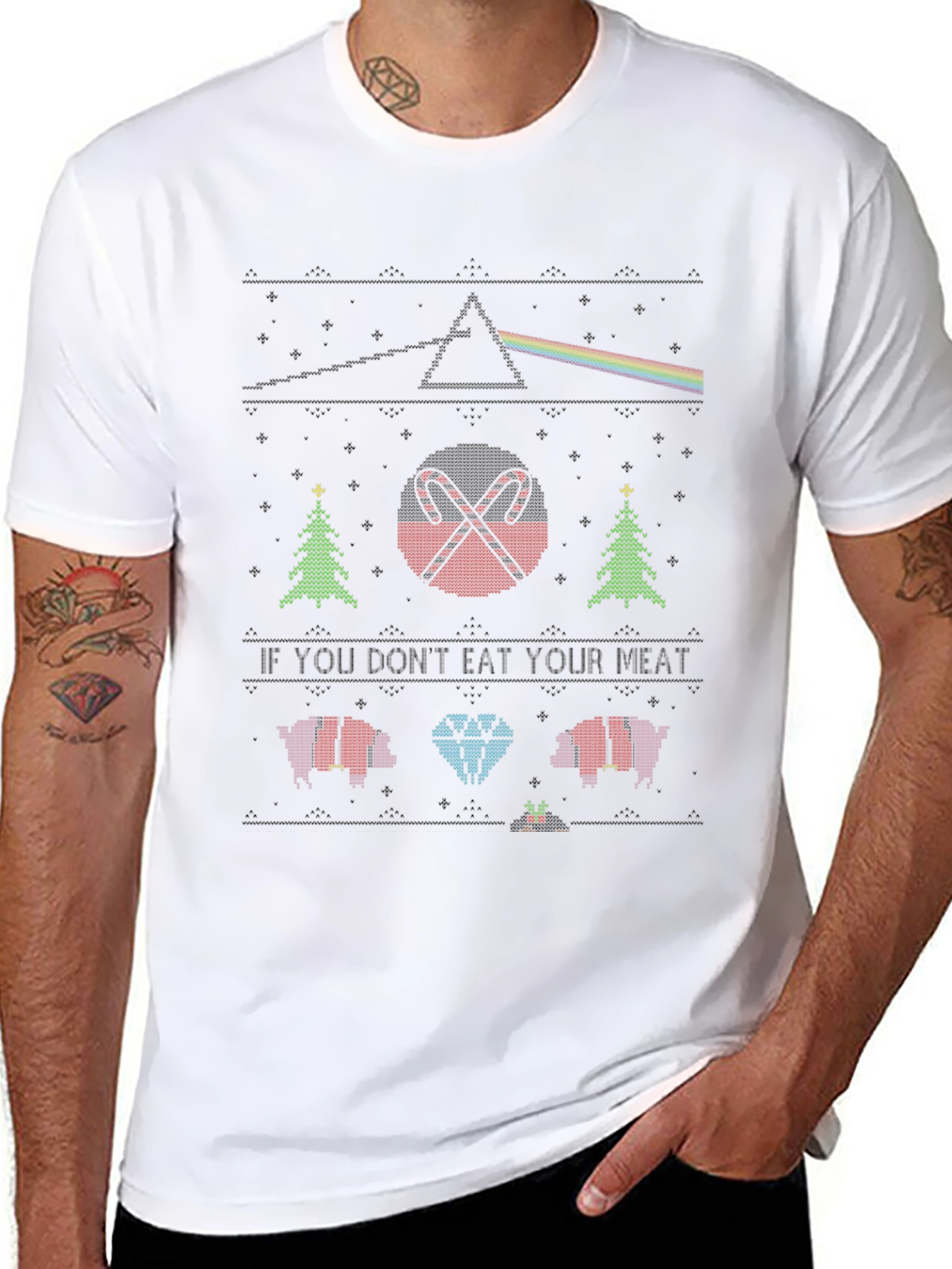 Novelty Christmas Knit Style Tee