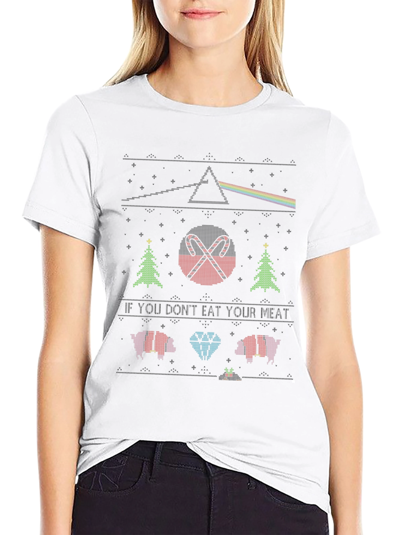 Novelty Christmas Knit Style Tee