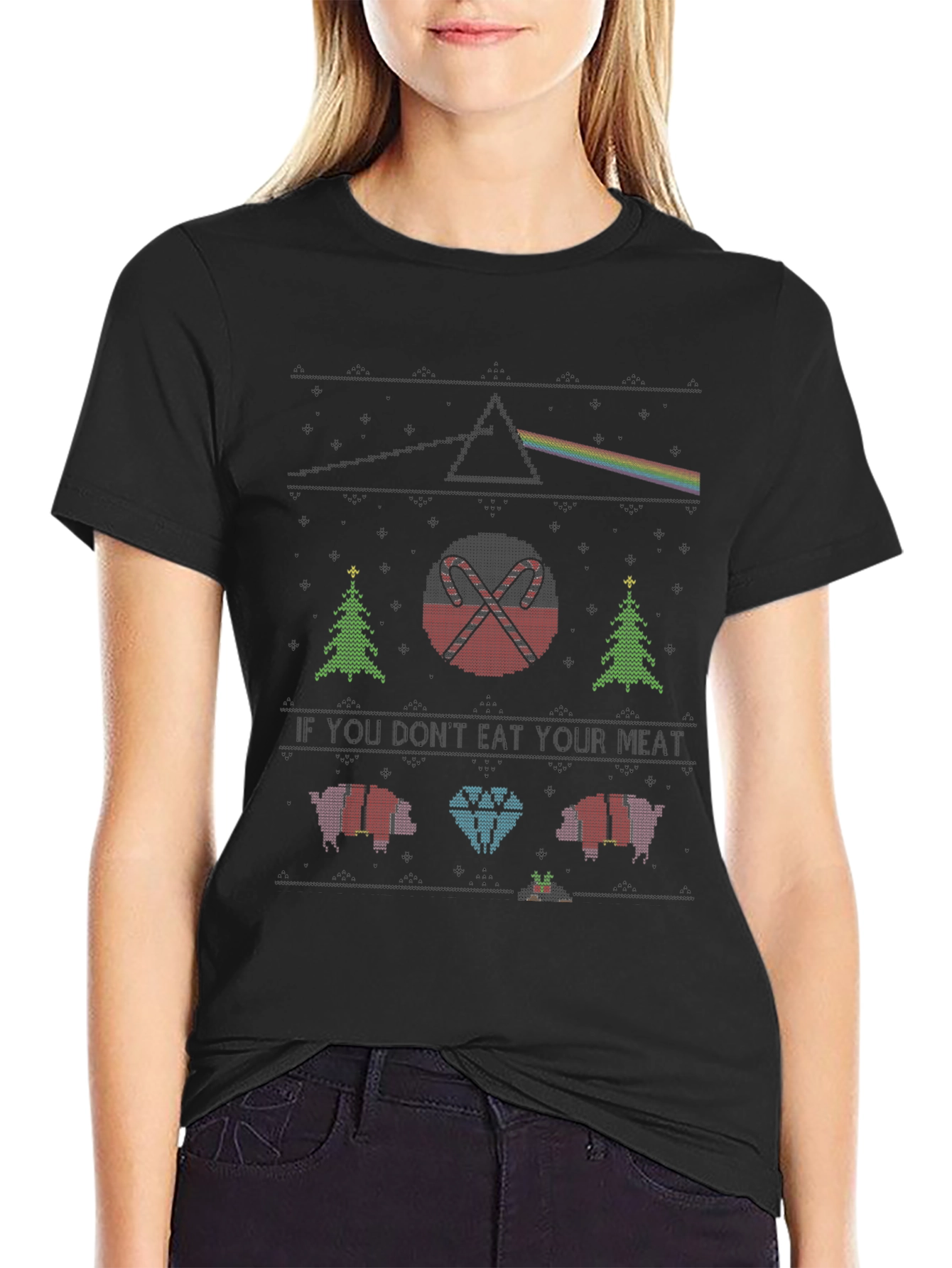 Novelty Christmas Knit Style Tee