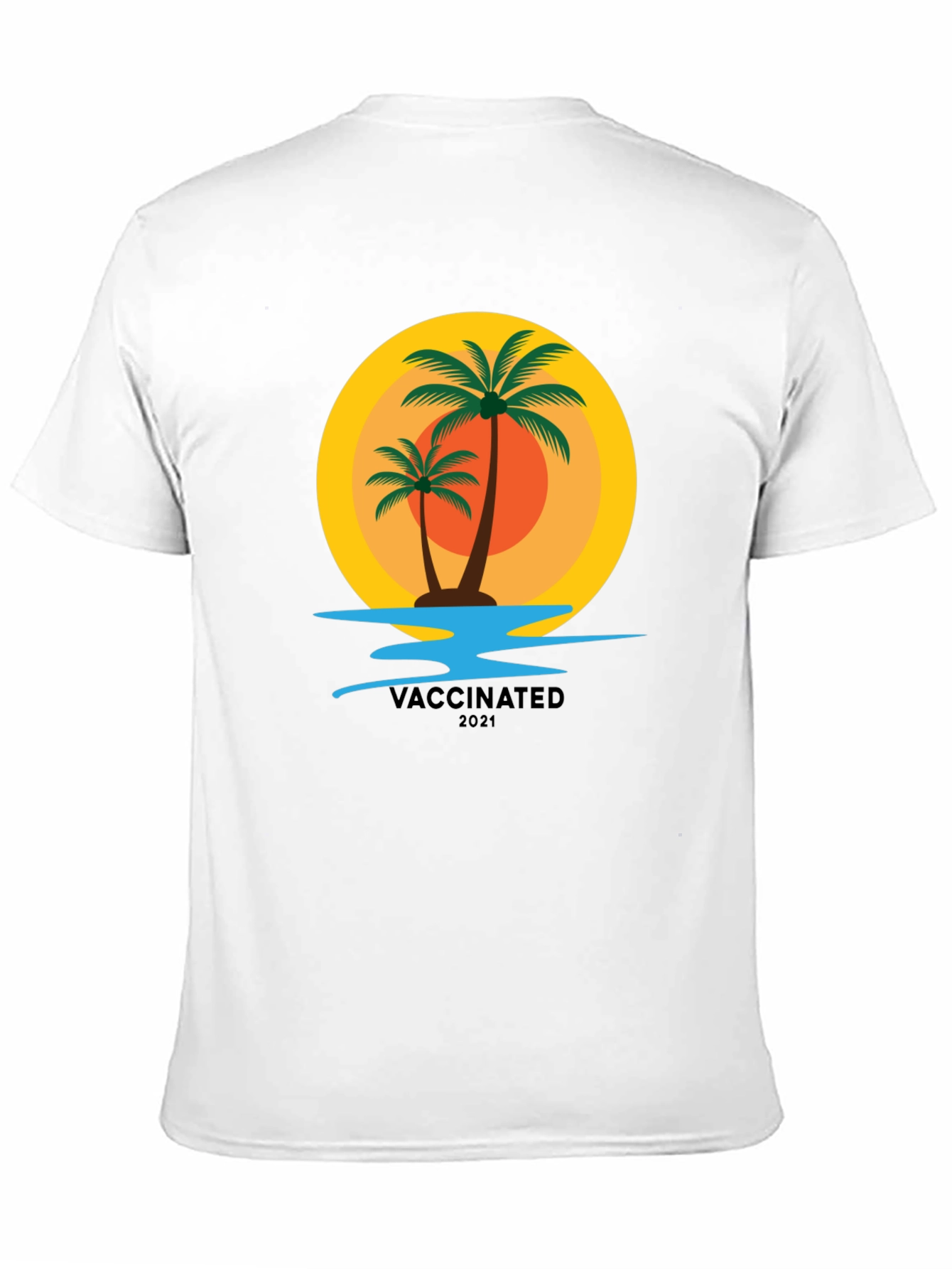 Vaccinated 2021 Palm Tree Graphic T-Shirt
