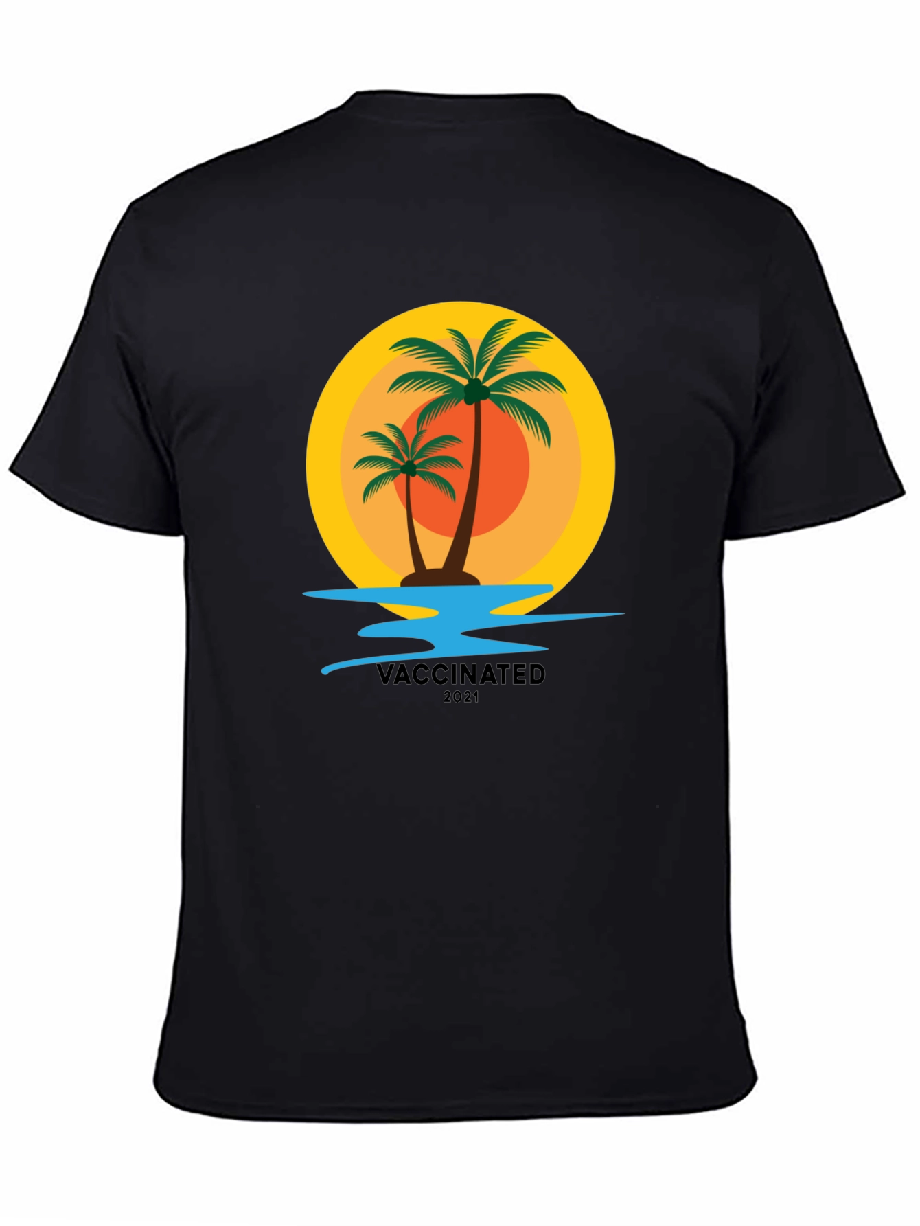 Vaccinated 2021 Palm Tree Graphic T-Shirt