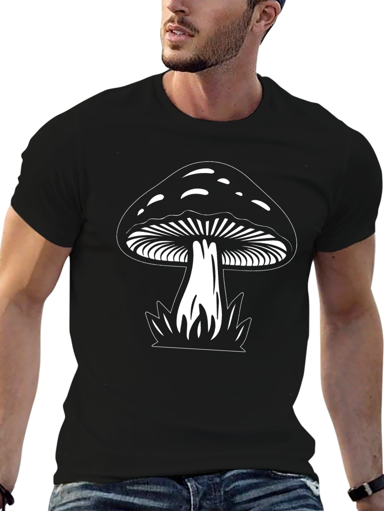 Mushroom Graphic T-Shirt - Black