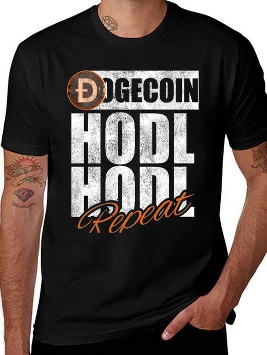 DogeCoin HODL Repeat Graphic T-Shirt