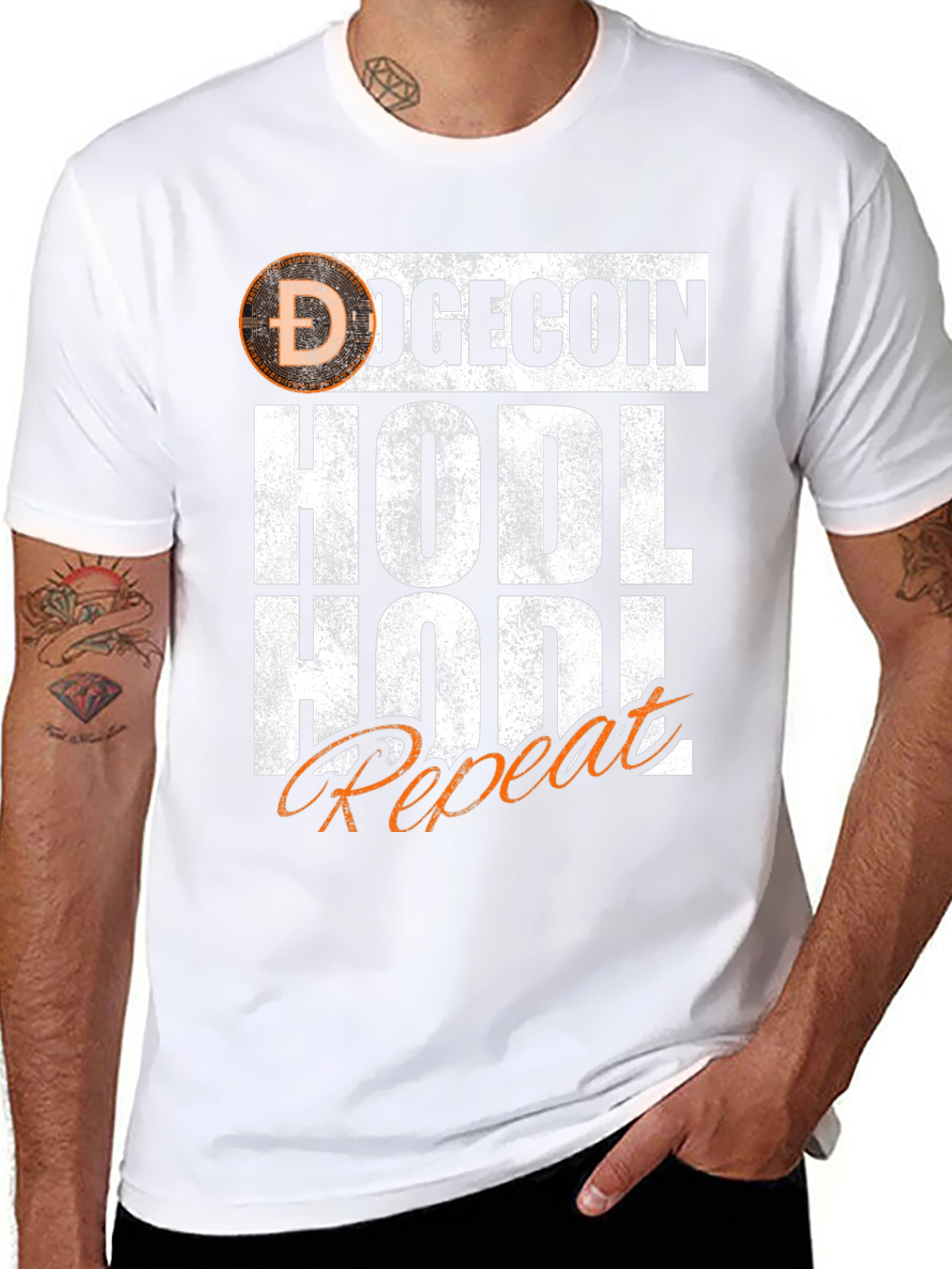 DogeCoin HODL Repeat Graphic T-Shirt