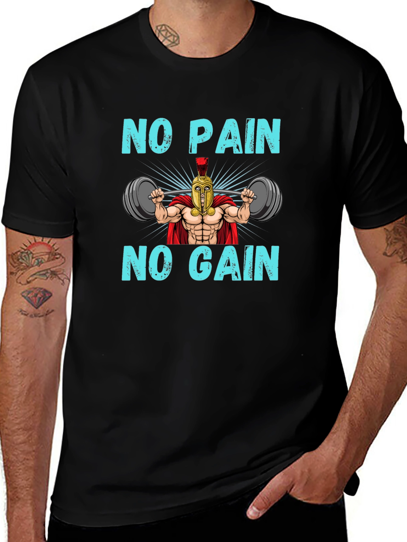 No Pain No Gain Spartan Gym T-Shirt