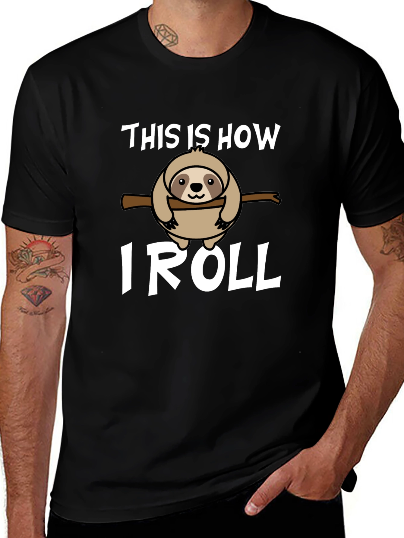 Funny Sloth This Is How I Roll Graphic Tee