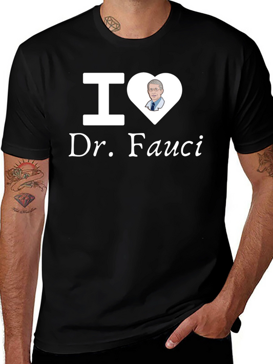 I Heart Dr. Fauci Graphic Tee - Black Cotton T-Shirt