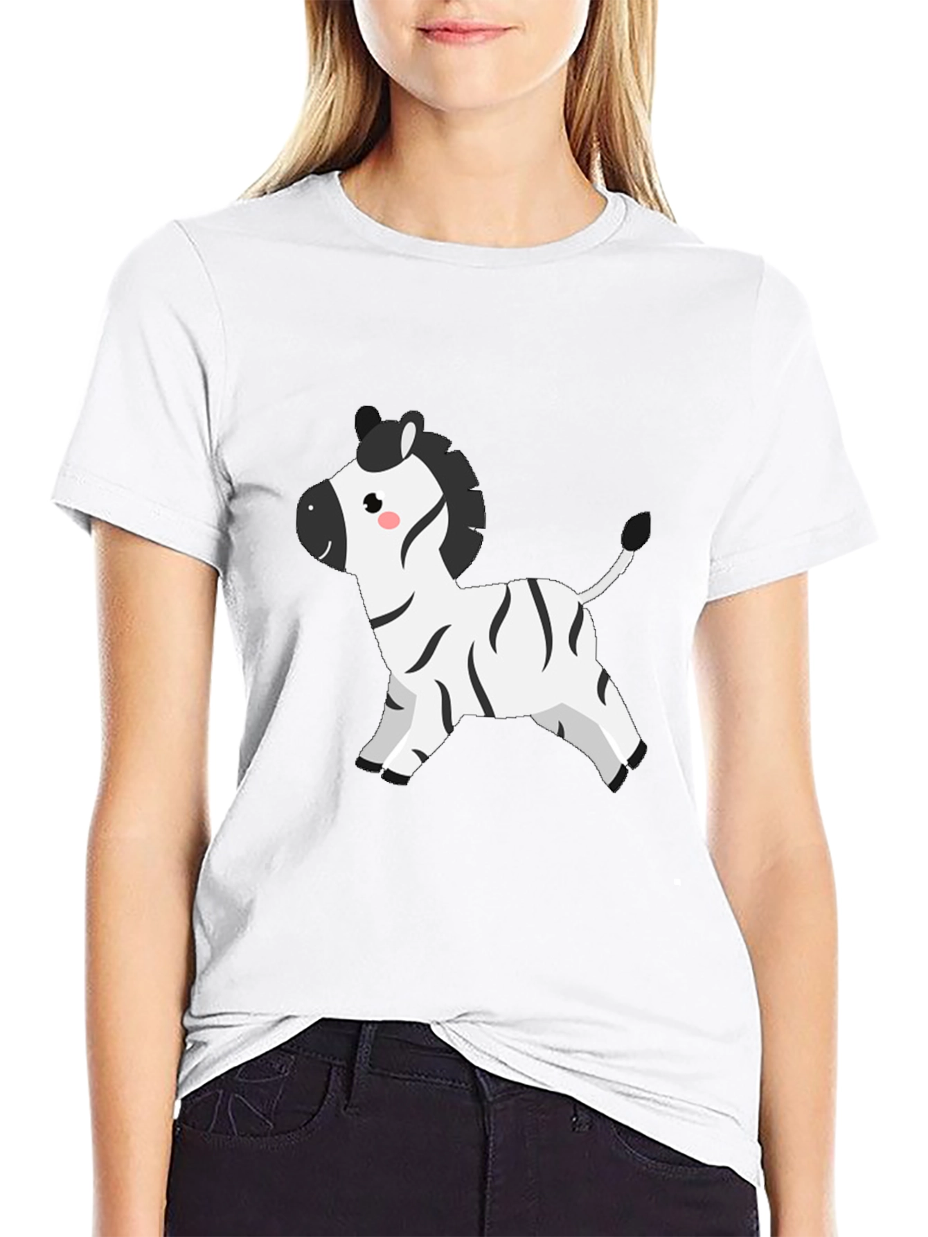 Cute Zebra Graphic Tee - Mens Black T-Shirt