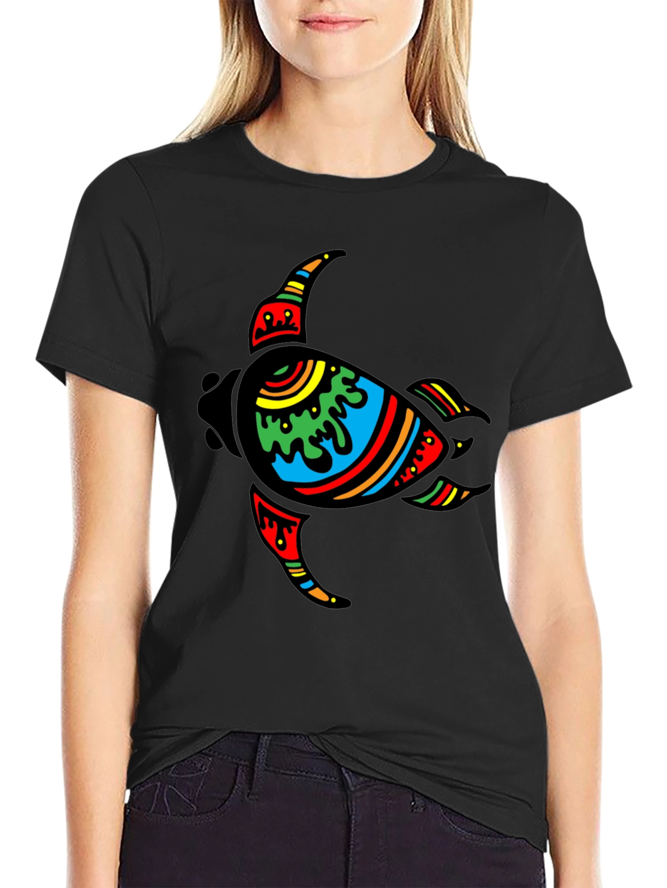 Turtle Graphic Black T-Shirt