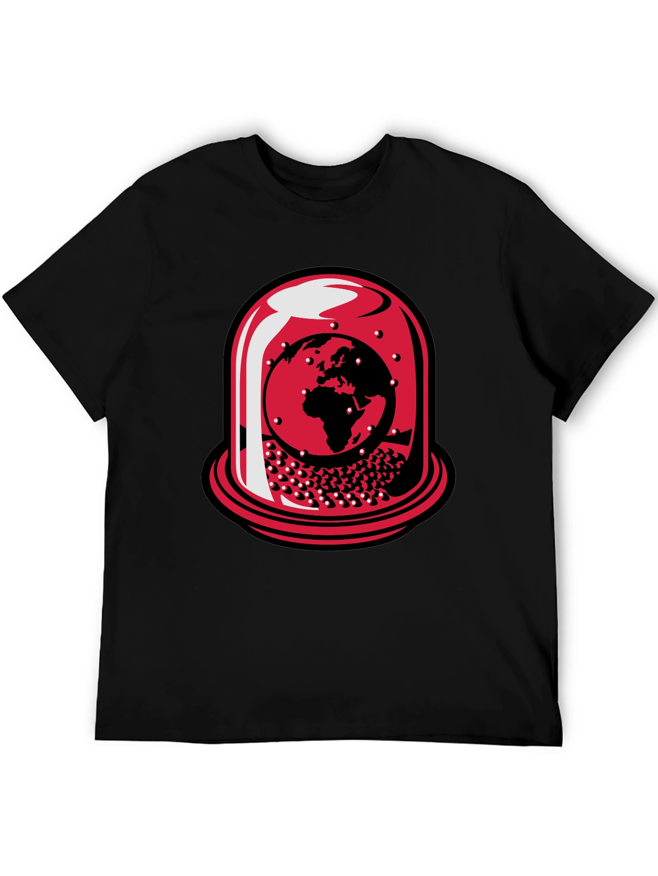 World Globe Under Glass Black Tee