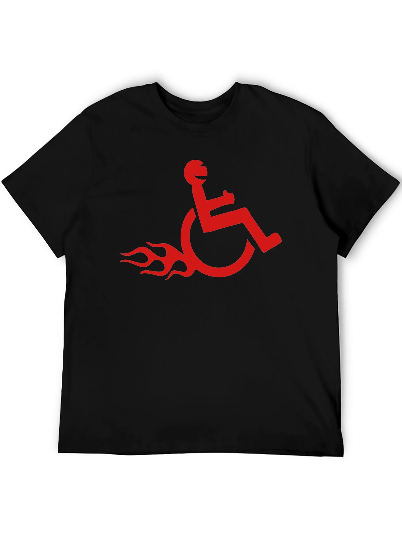 Wheelchair Rider Flame Graphic Tee - Black