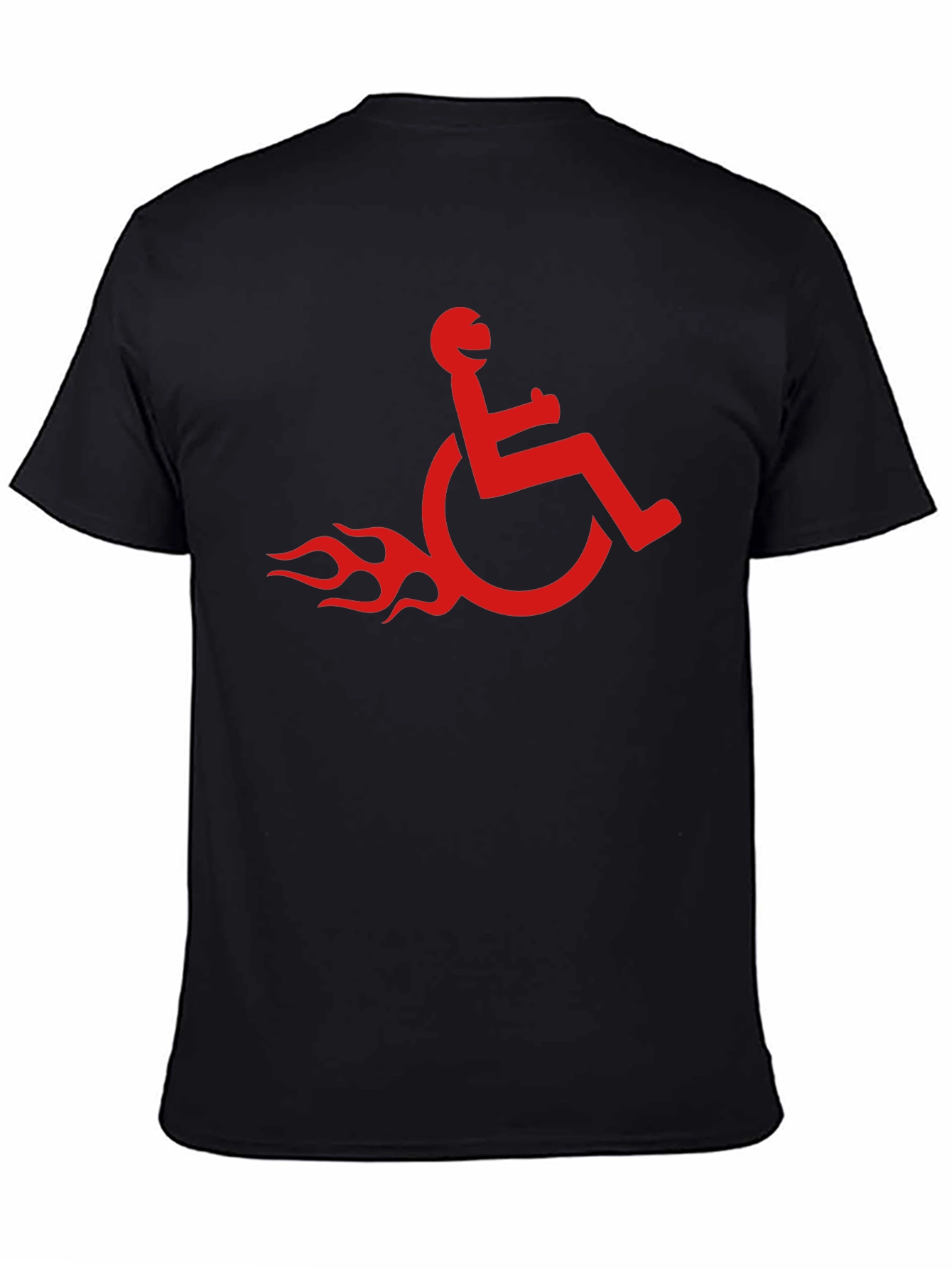 Wheelchair Rider Flame Graphic Tee - Black