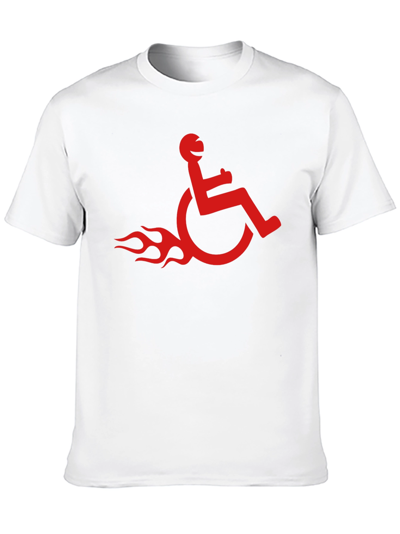 Wheelchair Rider Flame Graphic Tee - Black