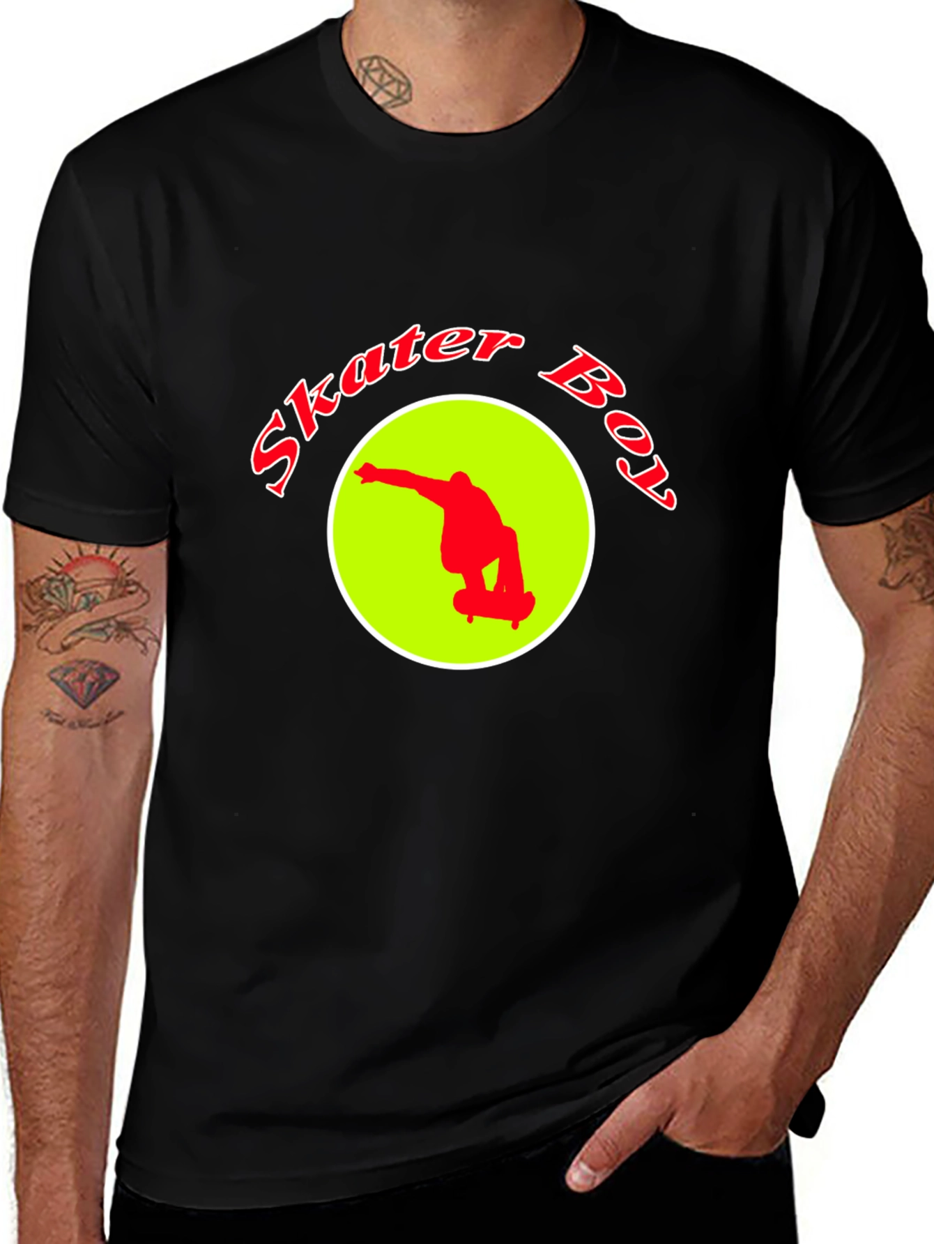 Skater Boy Graphic Tee - Black T-Shirt