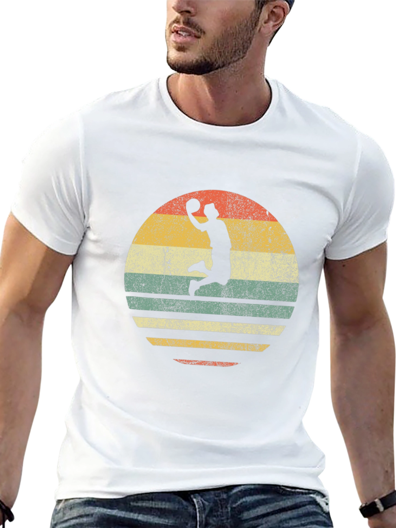 Retro Basketball Dunk Graphic T-Shirt