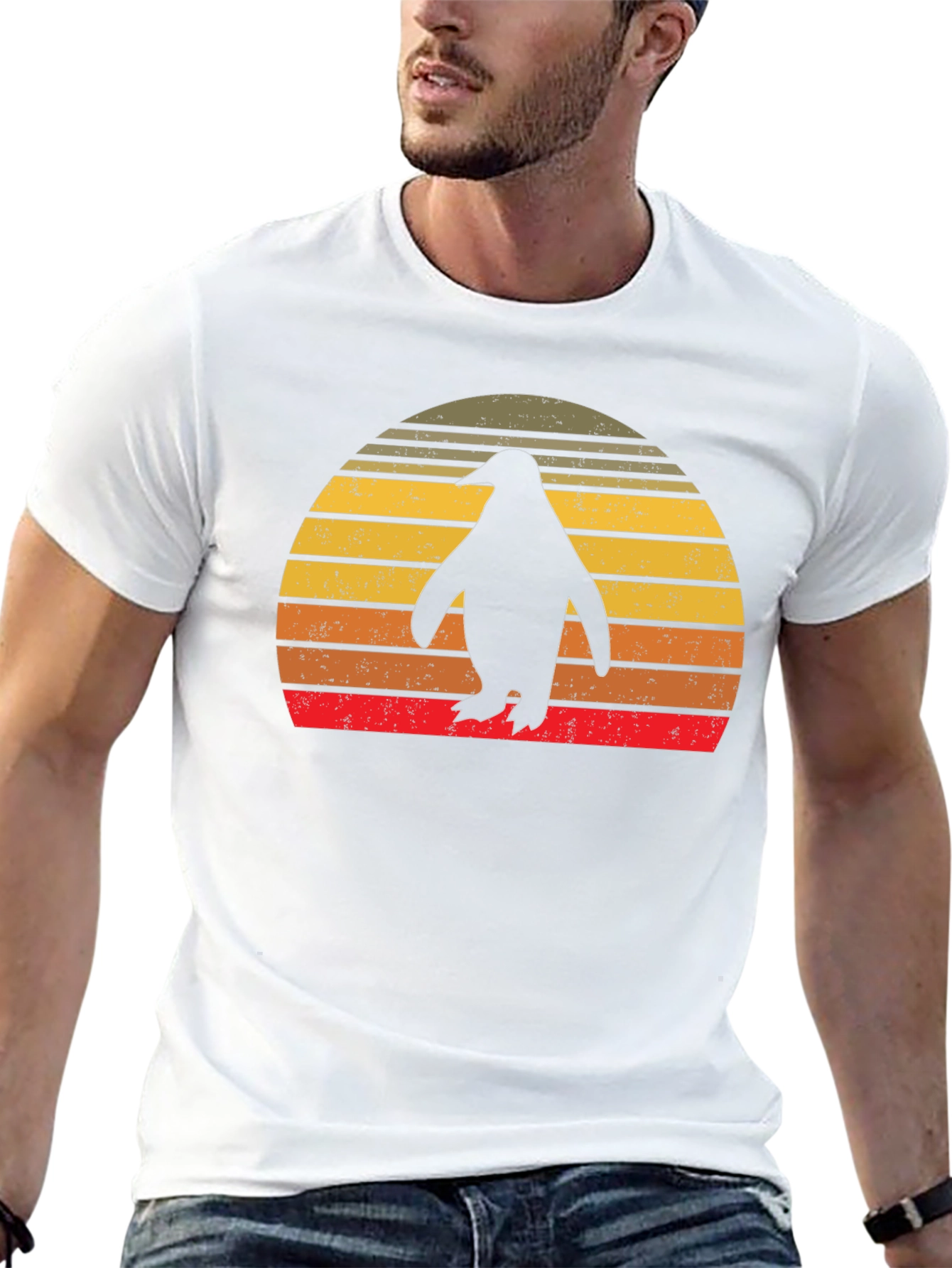 Retro Penguin Sunset T-Shirt