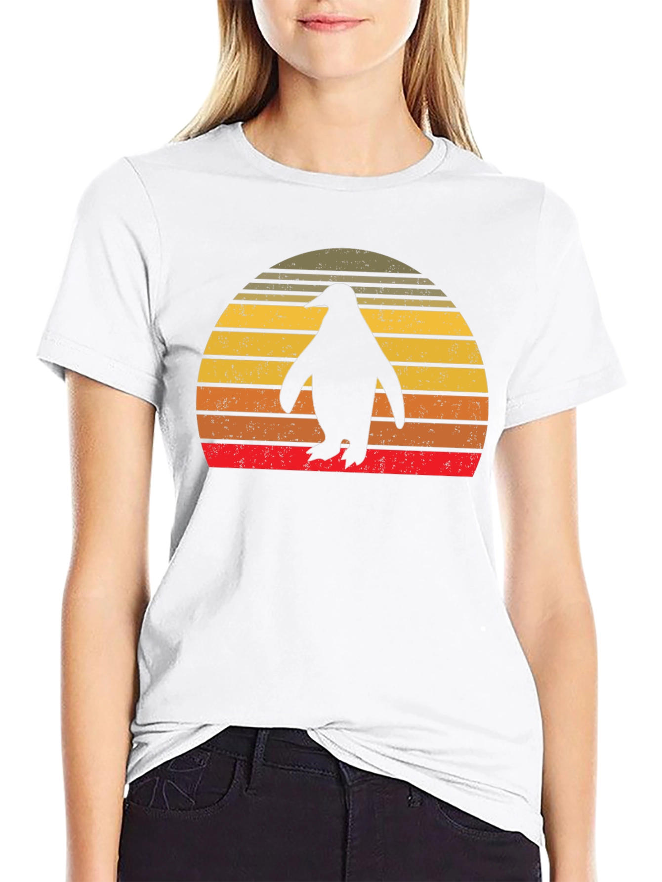 Retro Penguin Sunset T-Shirt