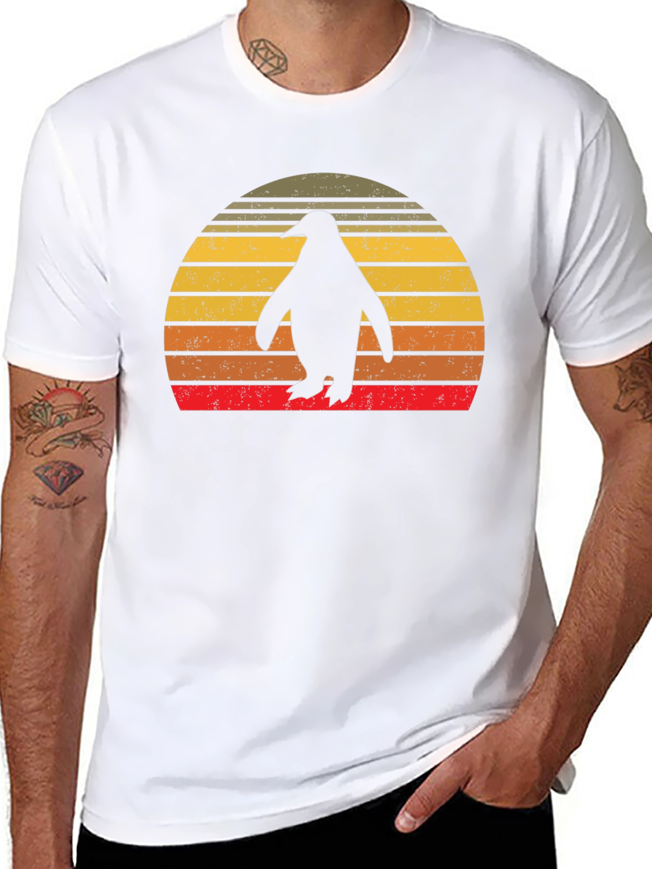 Retro Penguin Sunset T-Shirt