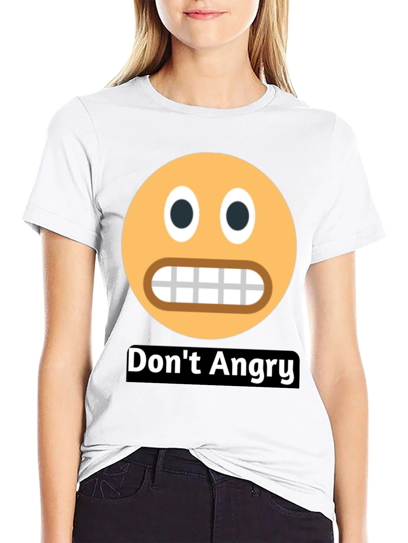 Dont Angry Emoji Black T-Shirt