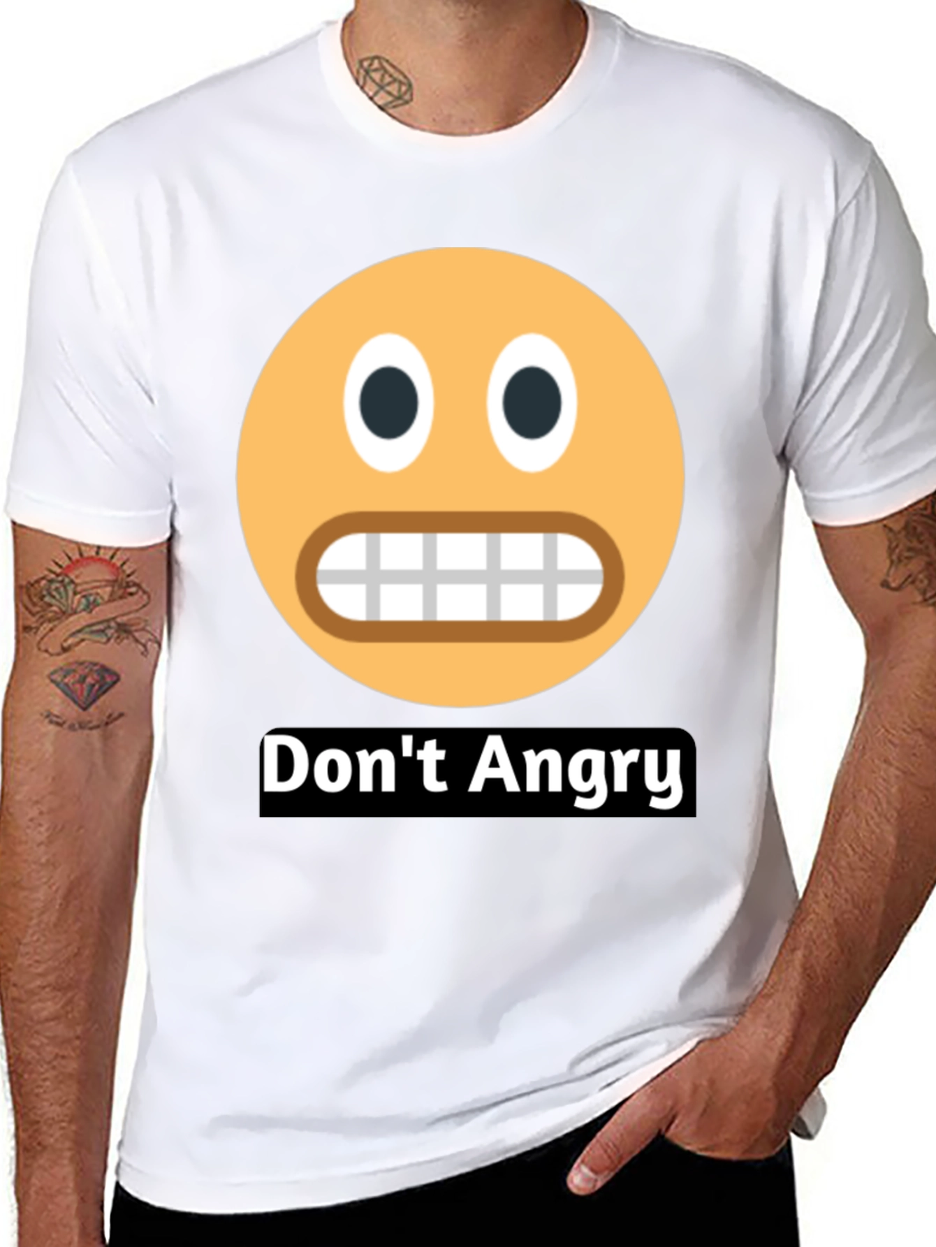 Dont Angry Emoji Black T-Shirt